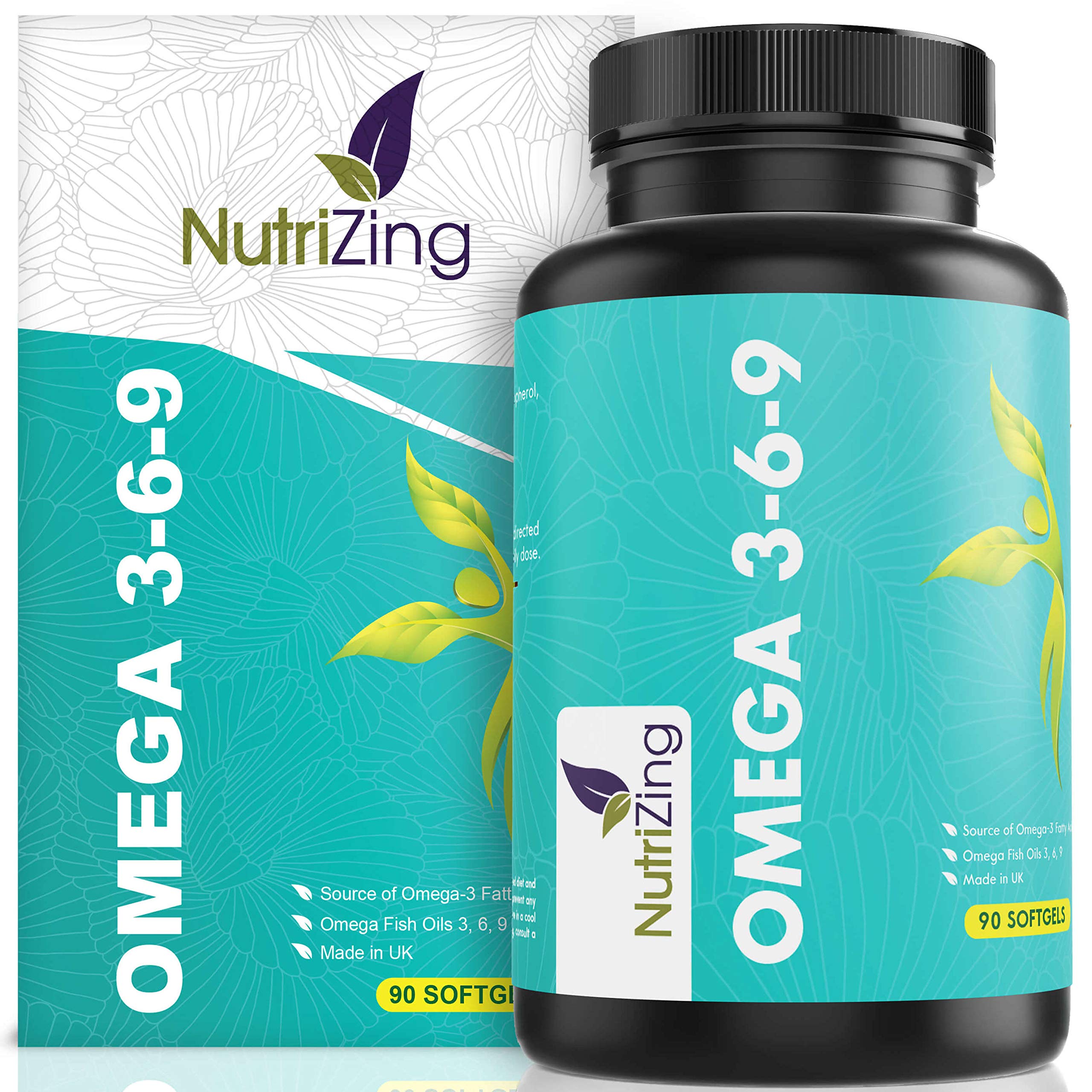 Omega 3 6 9 Triple Strength Fish Oil + Flaxseed Oil & Sunflower Oil EPA & DHA High Strength