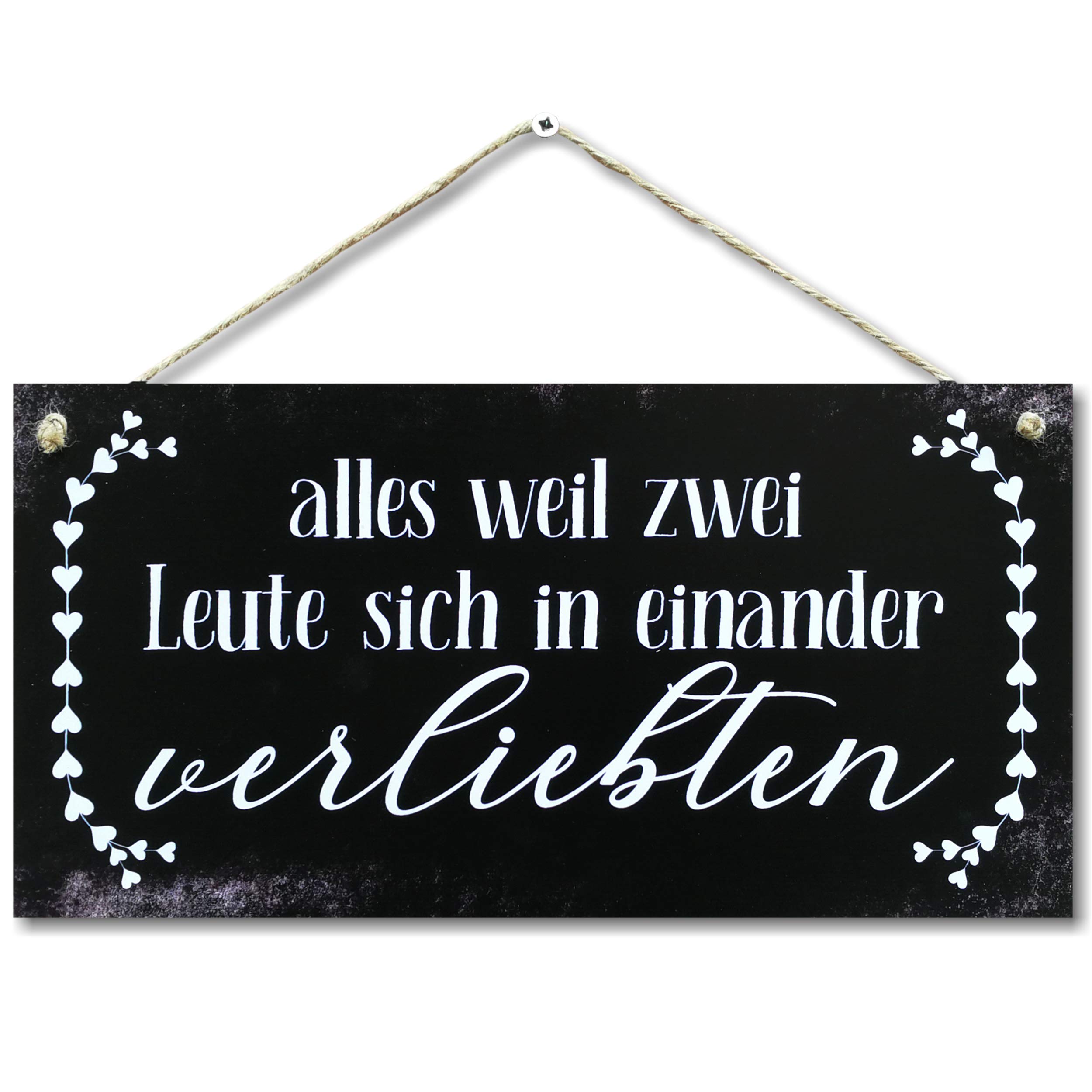 CARISPIBET Alles weil | Liebe und Romantik Dekoration Schild Paar Hochzeit 15X30cm