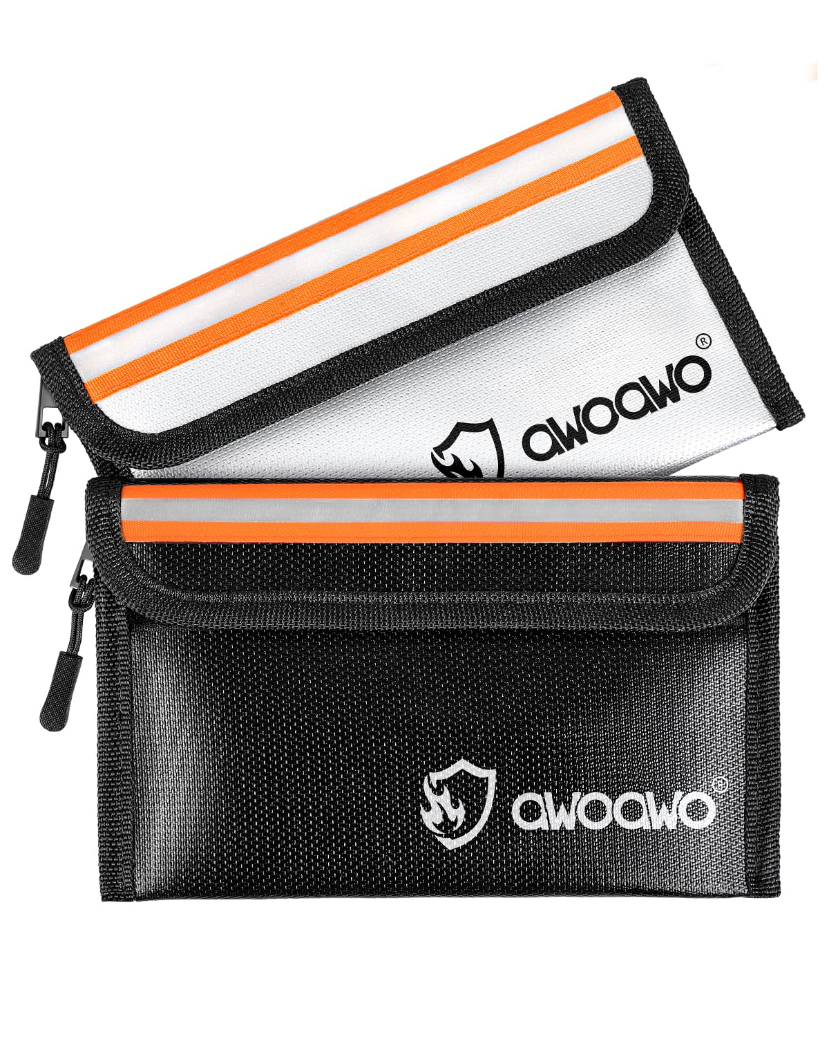 Borsa Ignifuga Per Contanti E Documenti - 2 Pezzi Argentati Con Strisce Riflettenti 20x13 Cm - Foto 8