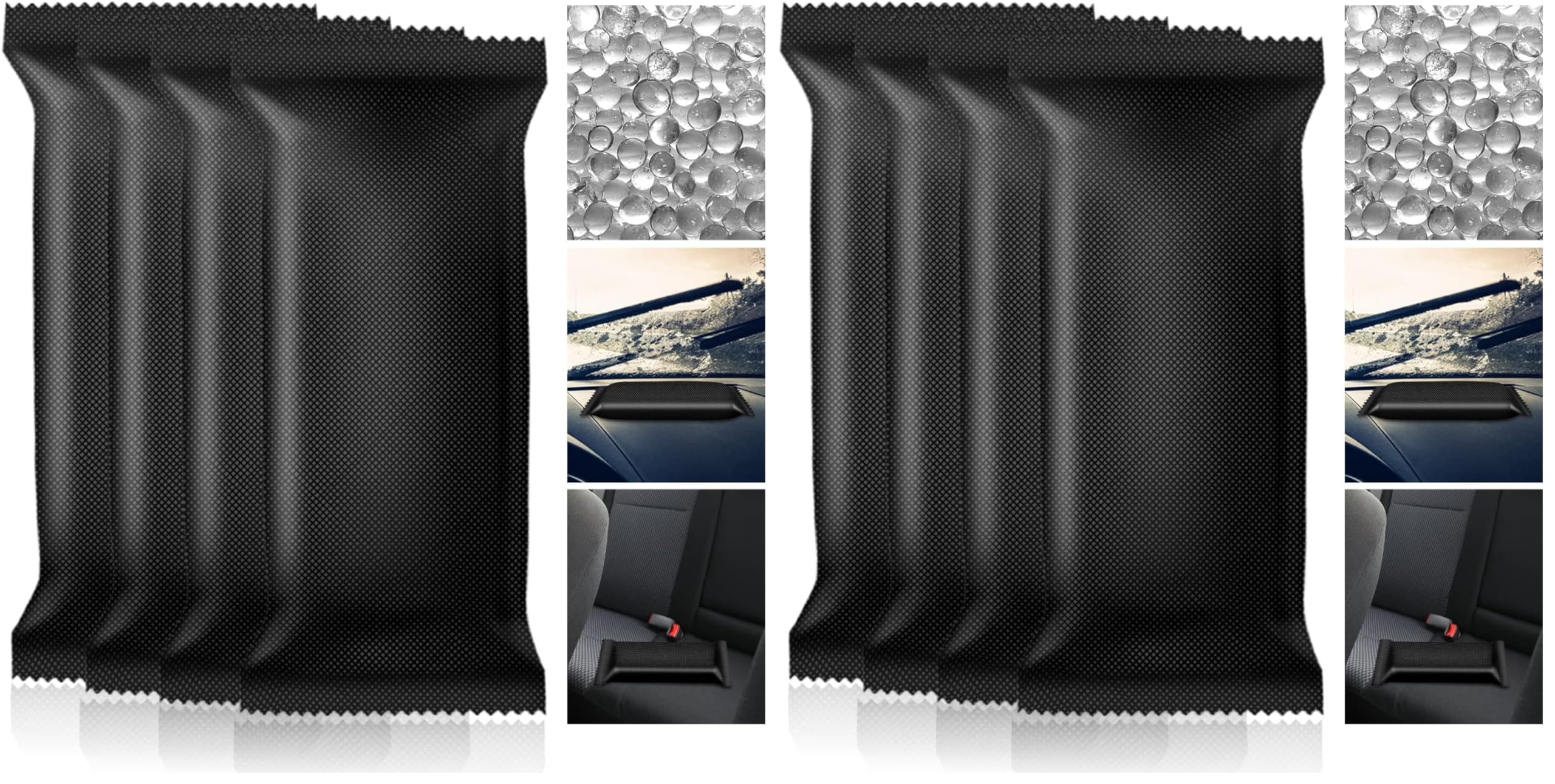 4x500G Luftentfeuchter Auto wiederaufladbar Feuchtigkeitskissen Mikrowelle schnell wirkende Entfeuchtung Tasche für Auto Keller Garage RV Feuchtigkeitsentfernung (Packung mit 2)
