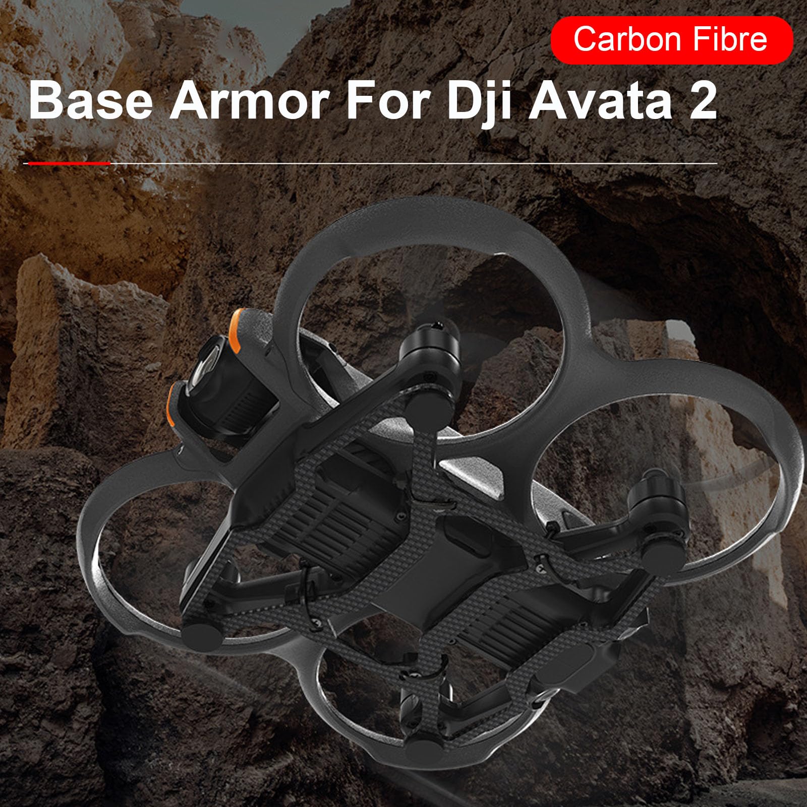 ZWLLKJGS Avata 2 x Carbon Fiber Drone Protective Chassis Soft Rubber Padding, black - Image 2