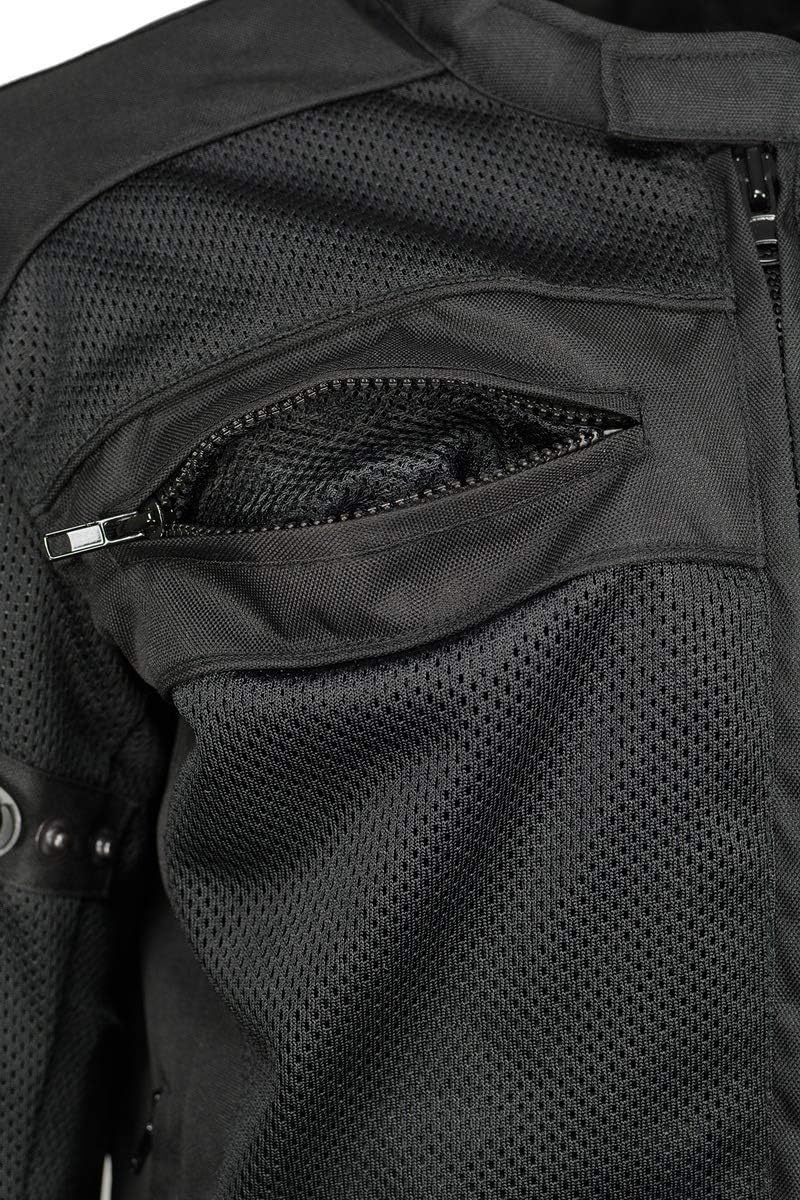 Frее Shірріng 🛒 M Boss Motorcycle Apparel BOS11705 Men's Black Mesh and Nylon Racer Jacket with Armor - 3X-Large