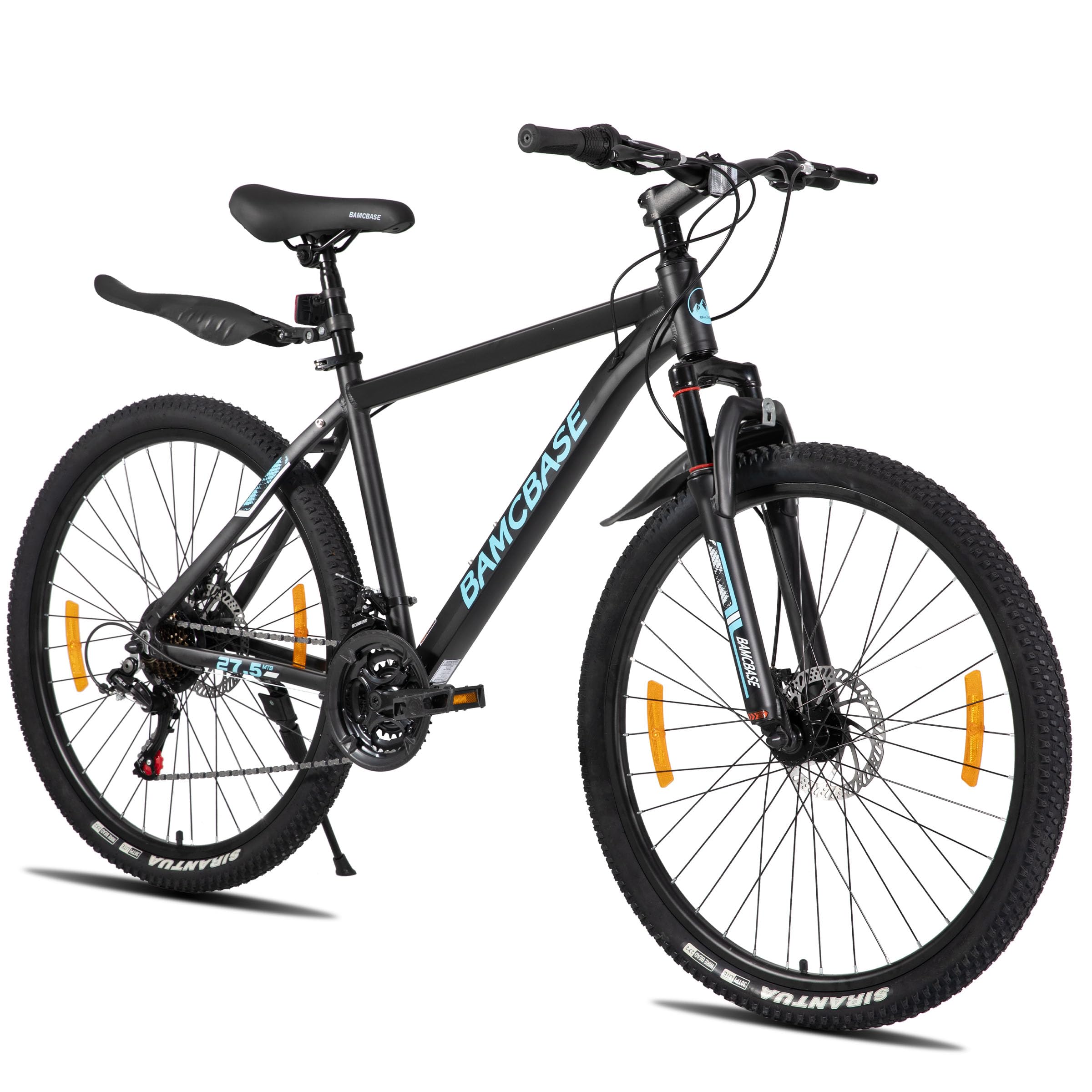 Hiland 26 27,5 pollici, mountain bike da uomo e da donna con telaio in alluminio, 21 marce, bicicletta Hardtail per adulti con freno a disco, nero/blu/verde/viola/bianco