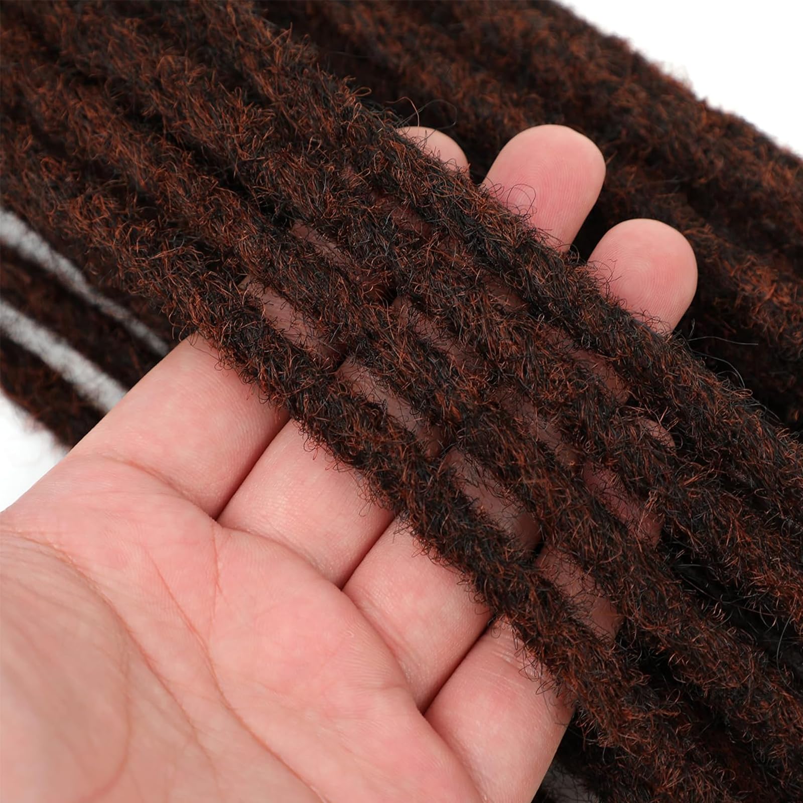 Dreadlock Extensions 24 Inch Synthetic Hippie Single Ended Dreads 10 Strands Ginger 0.6 cm Width Loc Extensions Reggae Style Crochet Hair for Women (1B/350 - Image 4