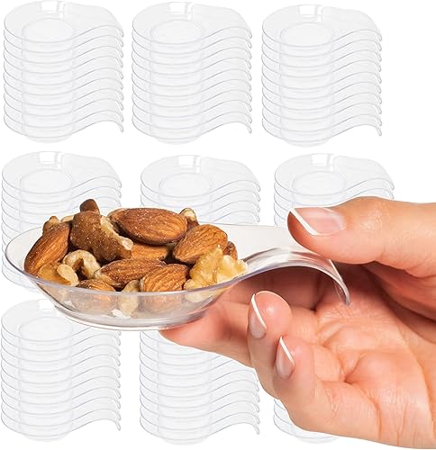 LORESO Cuchara de coma para servir postres, tartas y platos de Hors d'oeuvres, 48 cucharas de degustación de plástico transparente para todas las LORESO Cuchara de coma para servir postres, tartas y platos de Hors d'oeuvres, 48 cucharas de degustación de plástico transparente para todas las