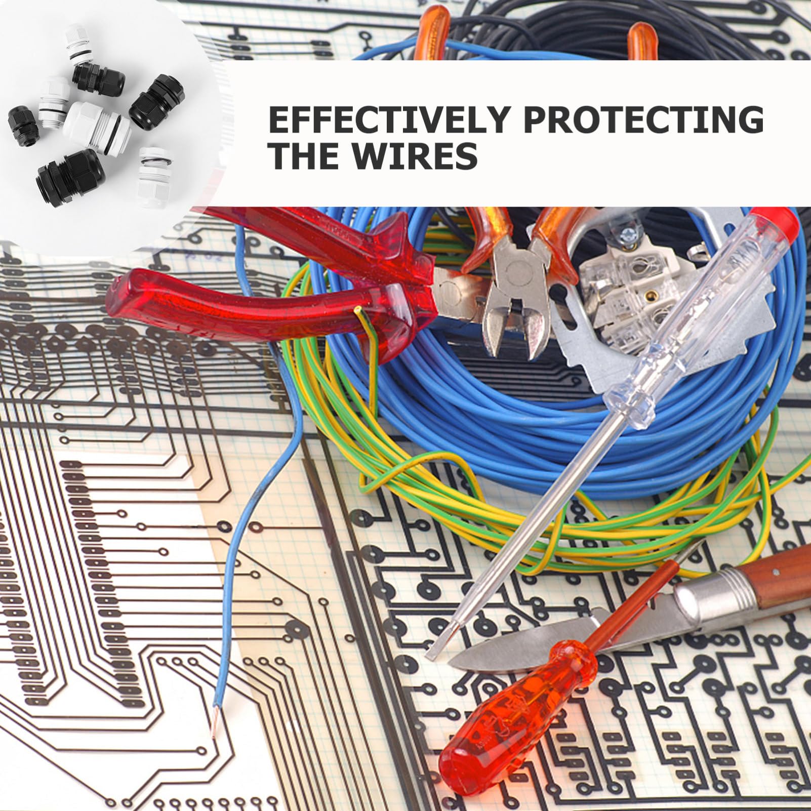 LIFKOME 40 Prensaestopas Impermeables de Plástico Mg12 Mg16 Mg20 Mg25, Protector de Cables Resistente al Desgaste para Cableado