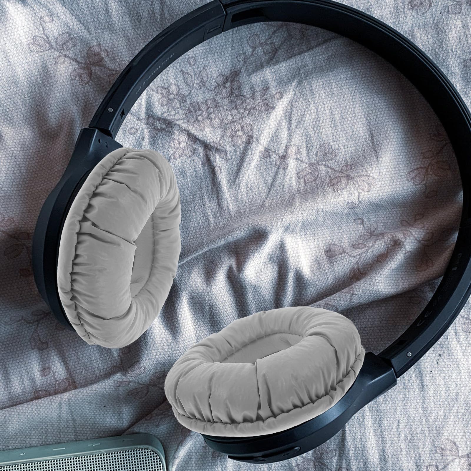 Coussinets d'oreille de Rechange en Éponge Gris pour Casque 50 Mm Compatible, Housse Coussinets Oreillettes Confortables et Solide, Accessoires Audio Remplacement Écouteurs