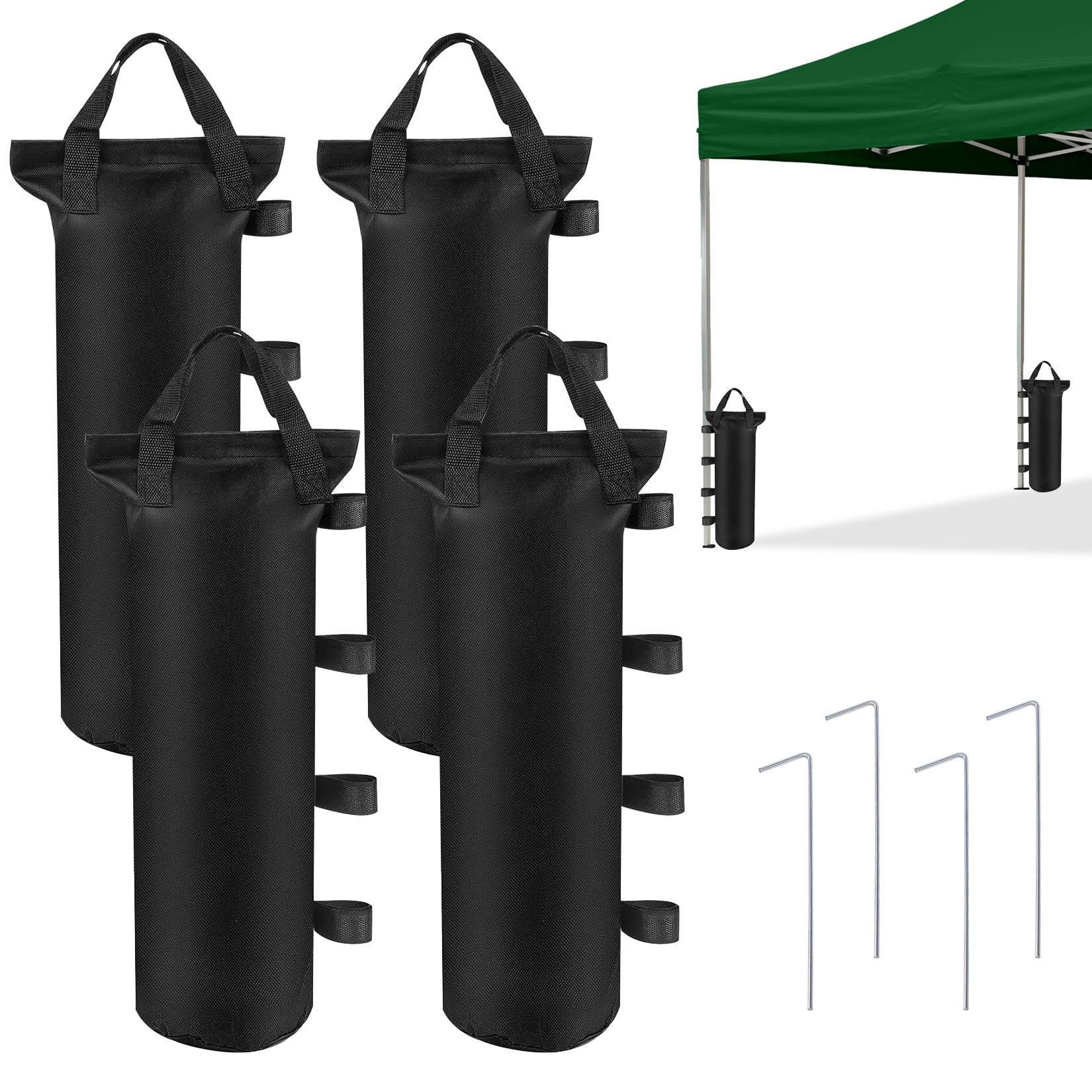Lot de 8 poids pour tonnelle, poids de tonnelle, sacs de sable Oxford 800D pour lestage avec clou fixe, lestage pour camping, tentes, parasols, tonnelle