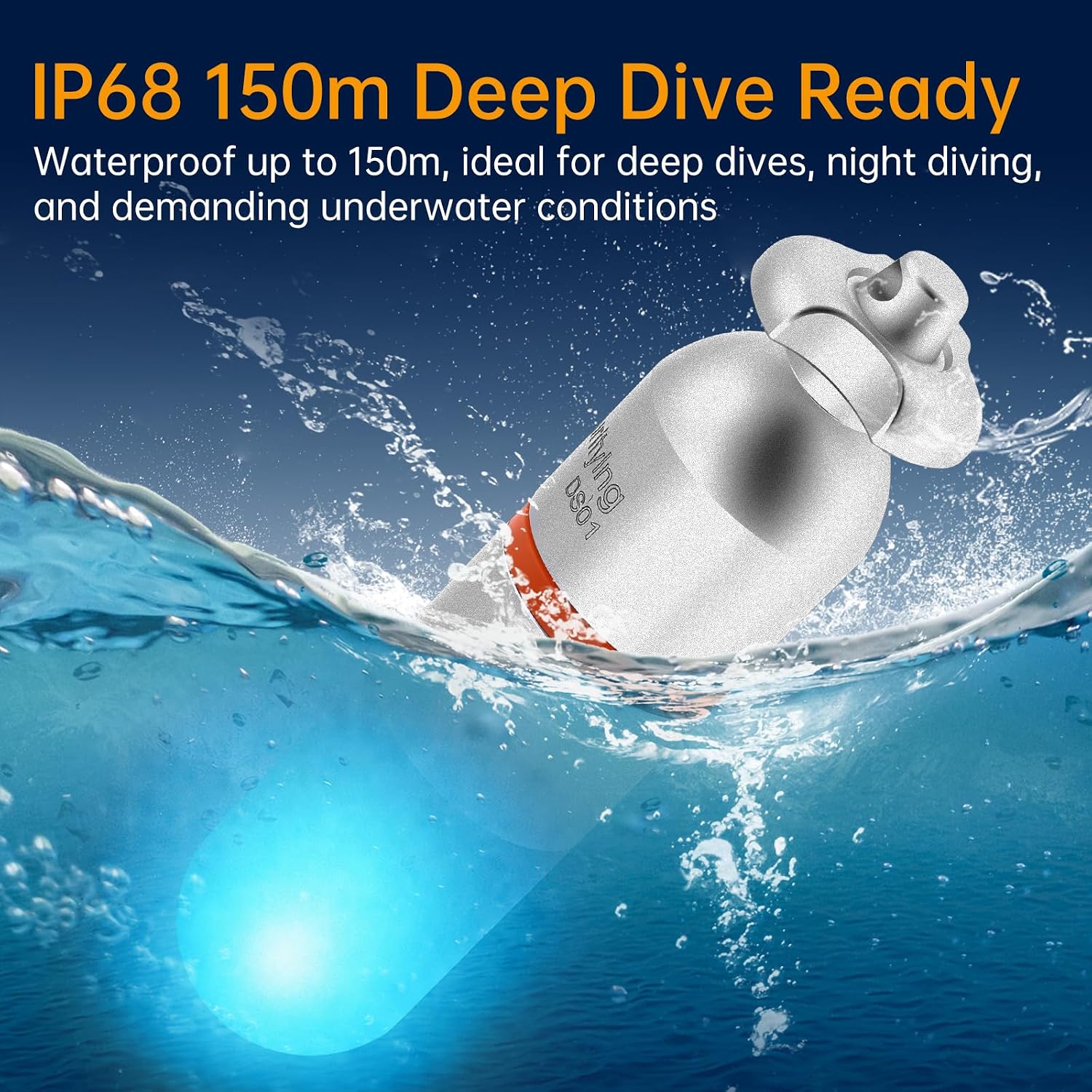 SecurityIng 4 Pcs Scuba Dive Strobe Signal Light, 2 Modes -Blue