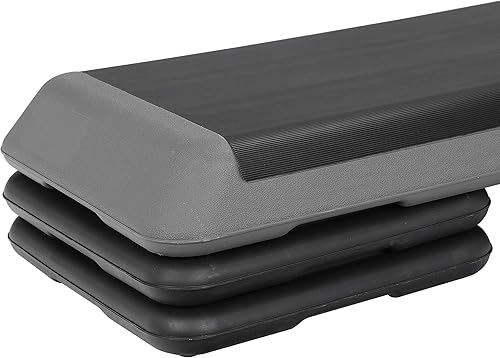 Miniatura 5 de ZenStyle Stepper aeróbico de 43 pulgadas con elevadores ajustables de 4 a 6 a 8 pulgadas, equipo de gimnasio en casa, color negro