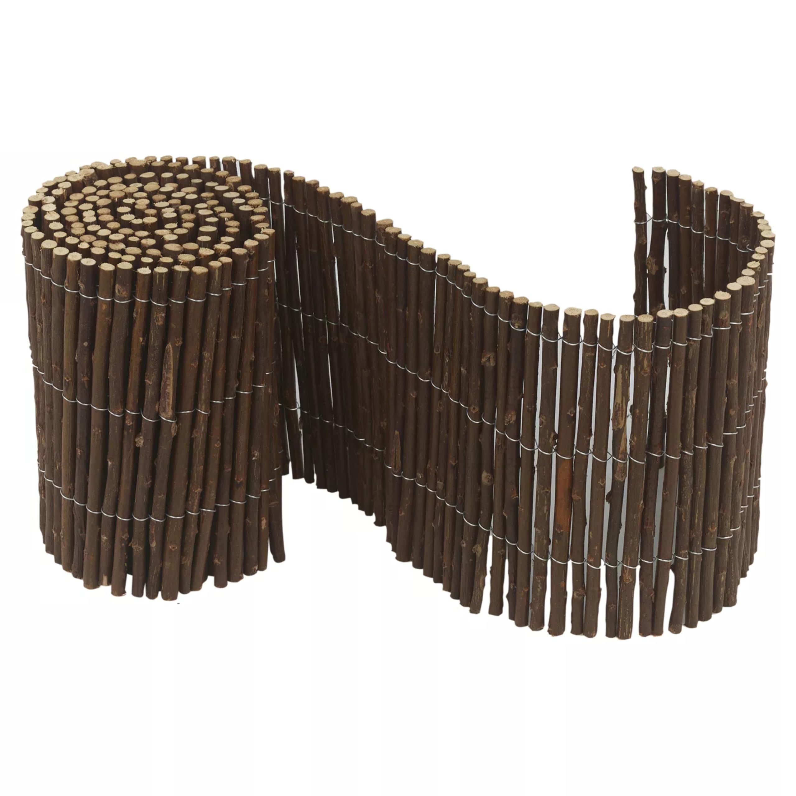 ADEPTNA Willow Wooden Edging – 2M x 20cm Garden Border Fence | Flexible, Weather-Resistant Lawn Edging for Garden, Flower Beds, Patios & Walkways — view 7