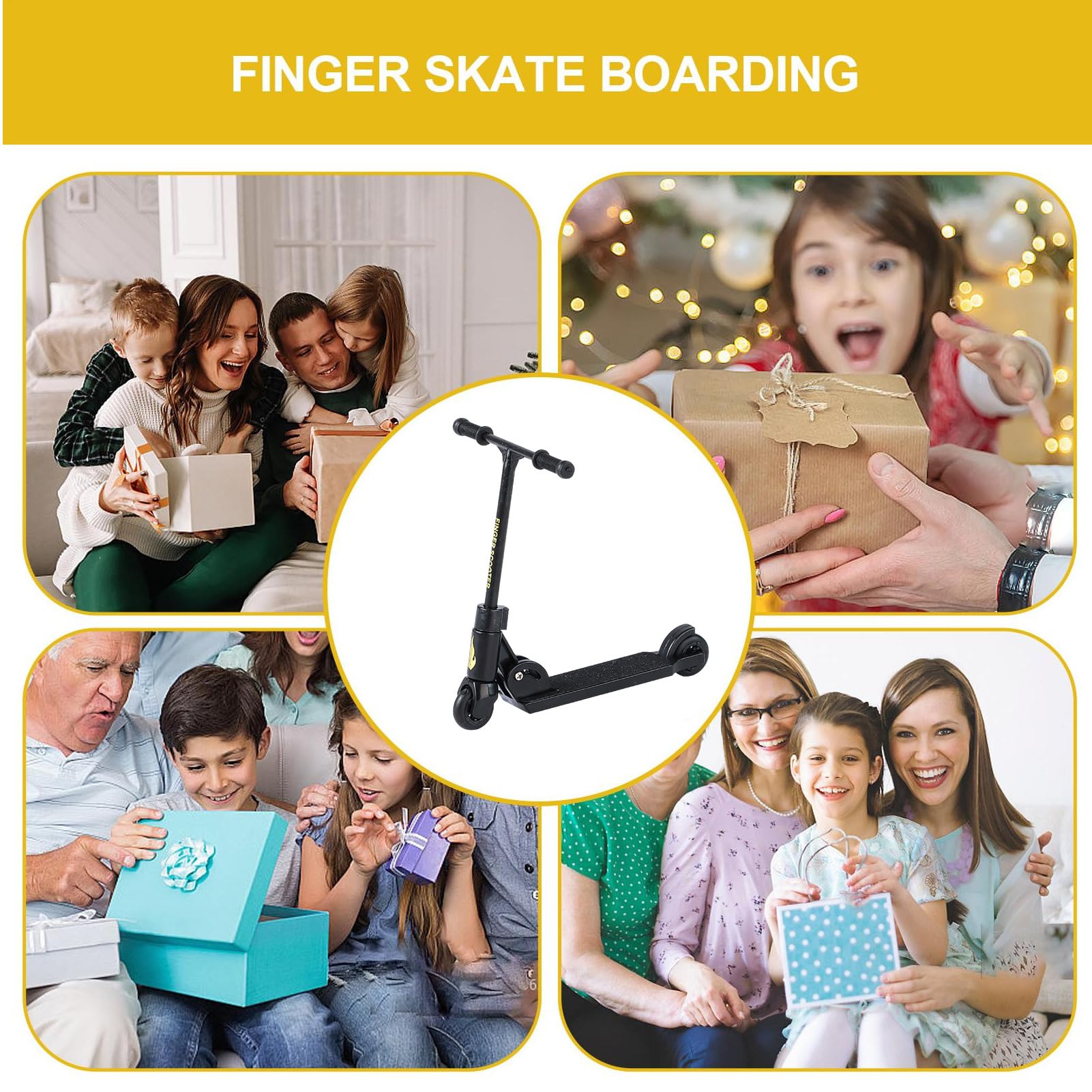 Genérico Mini-Skateboards für Kinder: 8 cm große Stunt-Scooter, Spielzeug für kompakt und faltbar, spannender Schreibtisch-Sport | Tragbares Training mit den
