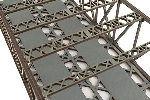 Miniatura 4 de War World Scenics Puente de viga gris de alto detalle de doble vía 22.047 in - Diorama ferroviario modelo OO/HO