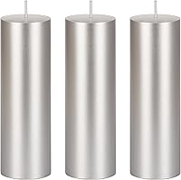 Vista 22 de Mega Candles 3 velas de pilar de oro rosa sólido sin perfume, vertidas a mano, velas de cera prémium de 2 x 6 pulgadas, decoración del hogar, spas