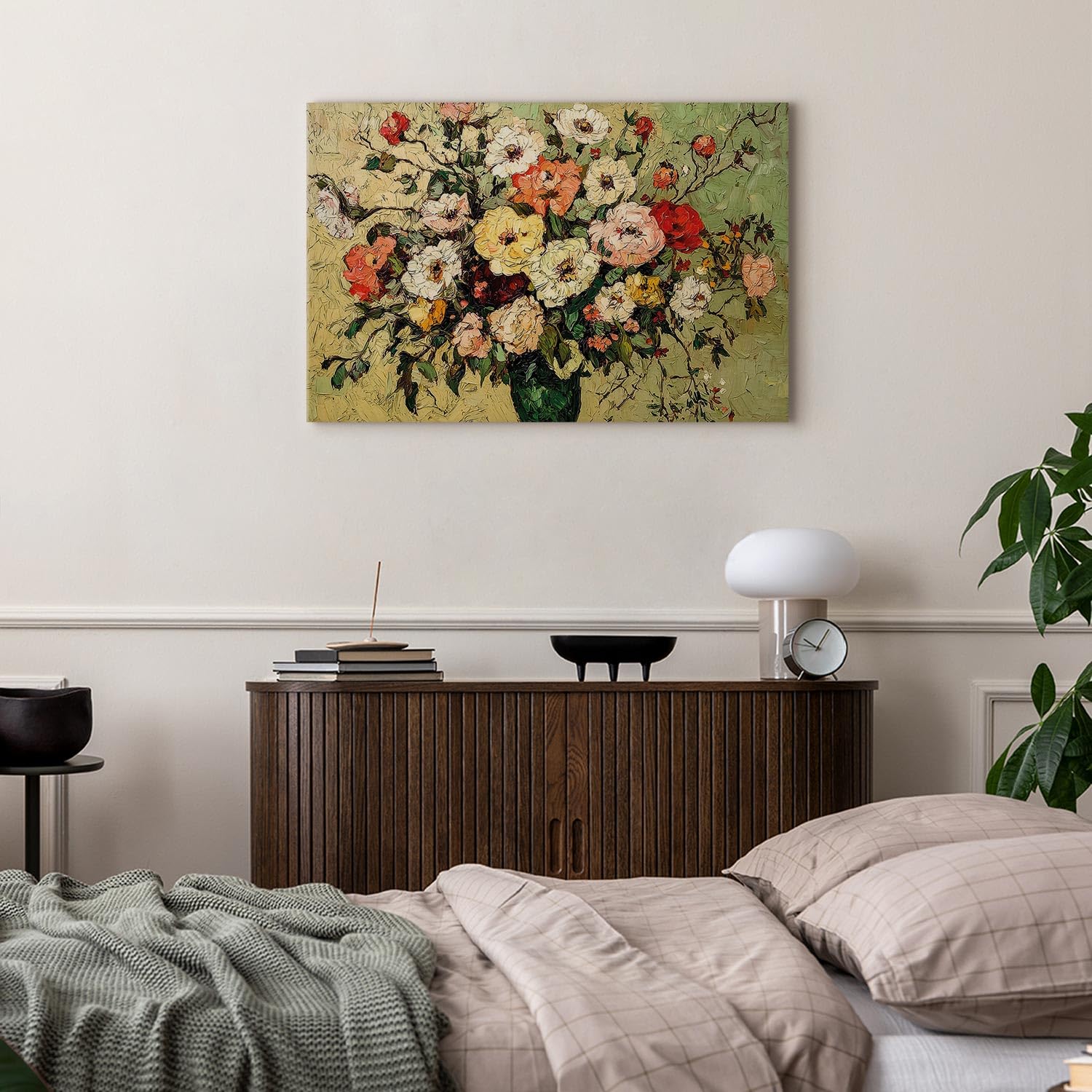 murando - Obraz na Płótnie ze Strukturą - Jasna Rama American Box Klasyczny Bukiet Kwiatów 90x60 cm - Obraz na Ścianę - Nowowczesna Elegancka Dekoracja Ścienna do Salonu b-H-10224-b-a