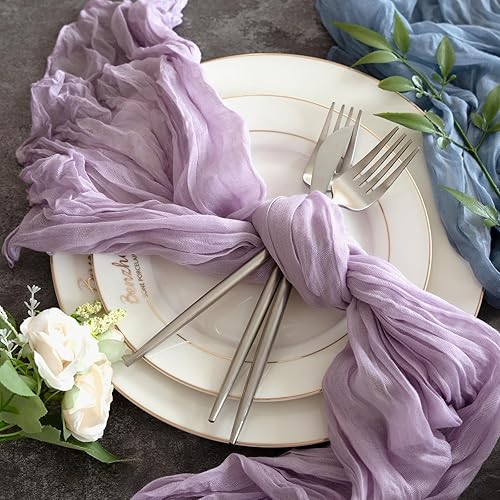 Miniatura 6 de Paquete de 10 caminos de mesa de estopa, gasa de 10 pies, estilo bohemio, romántico, camino de mesa para boda, novia, fiesta de otoño, decoración de