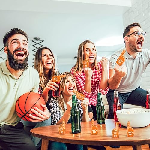 Miniatura 7 de Sinmoe 48 piezas de regalos de fiesta deportiva para fanáticos de los deportes, dedo de espuma mini dedo de espuma #1 para baloncesto, béisbol,
