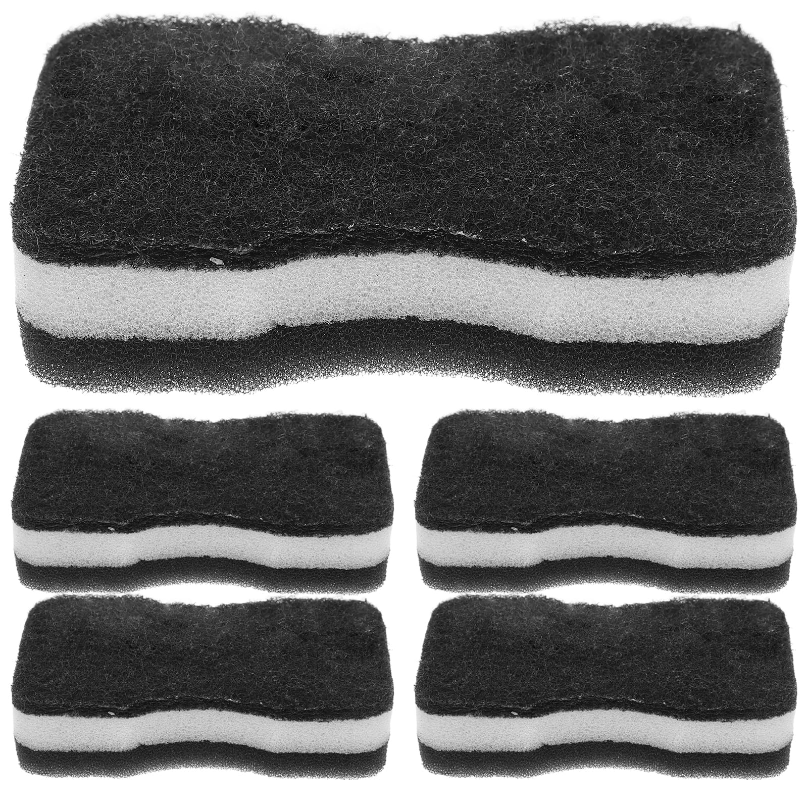 5-Pack Double-Sided Dishwashing Sponge Pad Slim Waist Cleaning Sponge Pad for Kitchen and Bathroom Non-Scratch Scrubber with Cellulose Surface 4.33 X 2.75 X 1.18 in