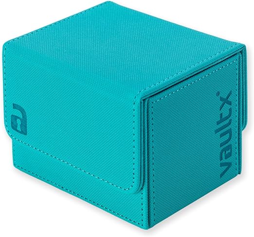 Vault X Trading Card Sideloading Deck Box, 100+ sleeved cards, Premium Exo-Tec Material, Card Holder Storage Box, Detachable Magnetic Lid, for MTG Commander Game, TCG (Teal)