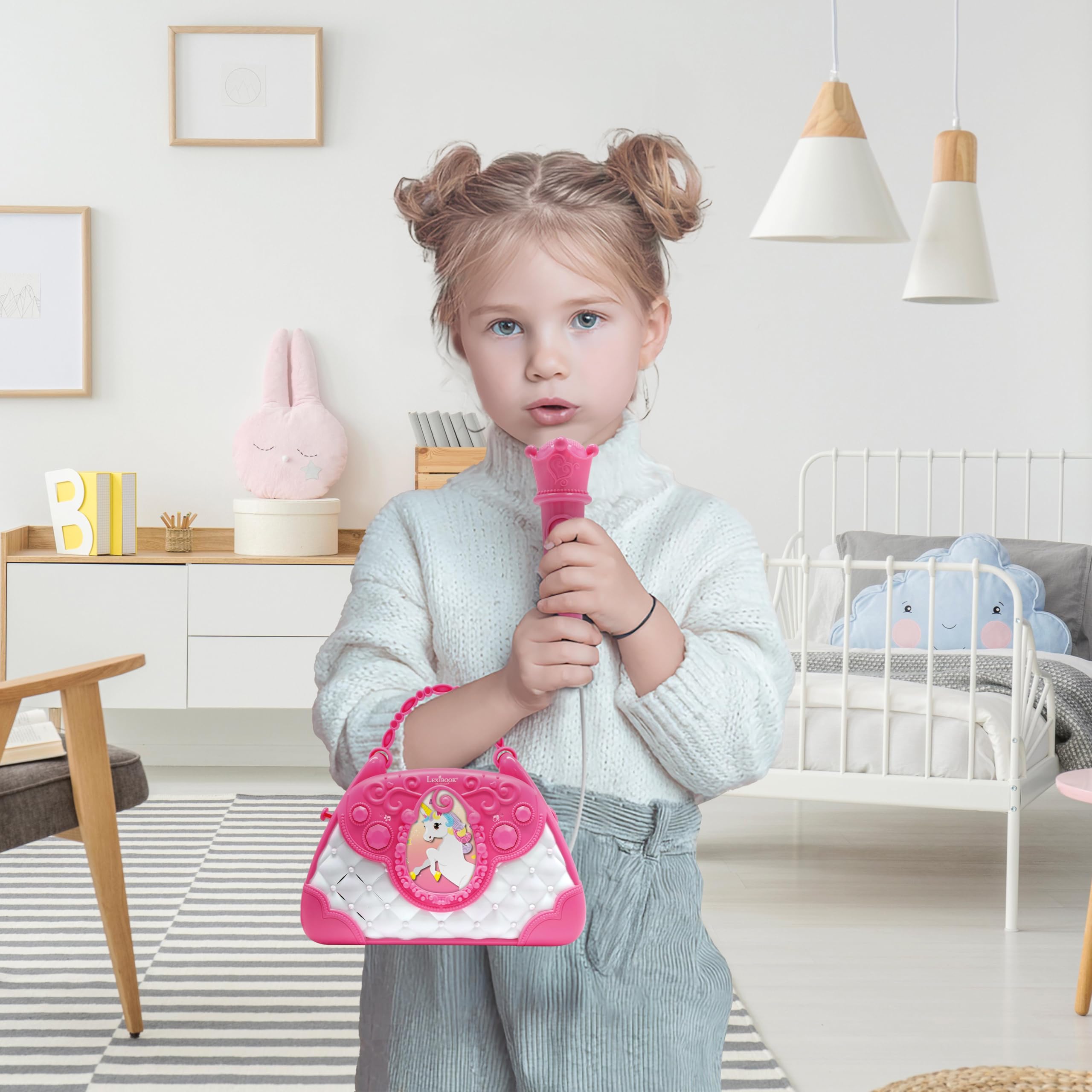 Amazon.com: Lexibook Unicorn, Karaoke Bag with Microphone, Voice