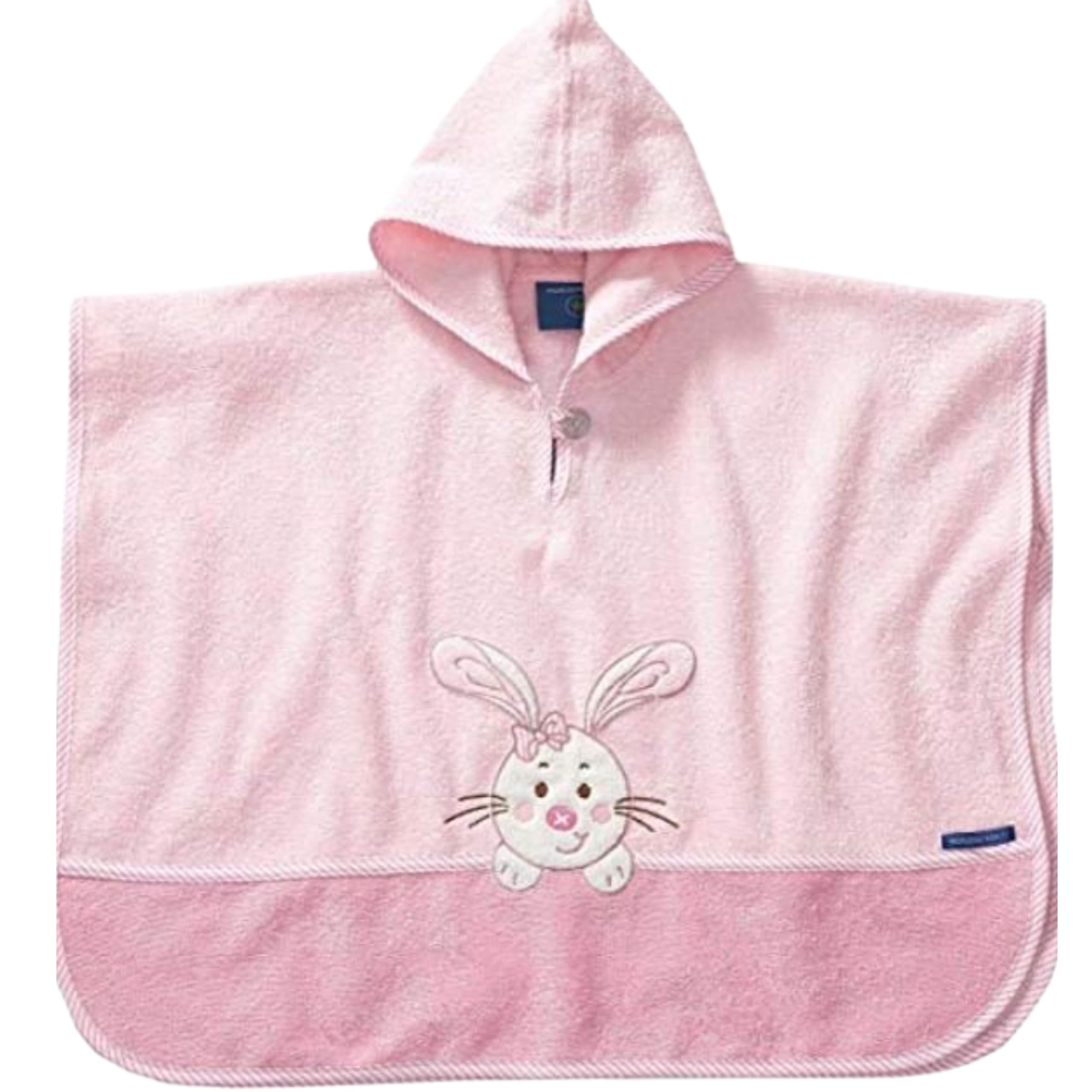Morgenstern Poncho de baño infantil I bebé I niña I niño I rizo I capucha I 100% algodón Rosa. 1-3 Años