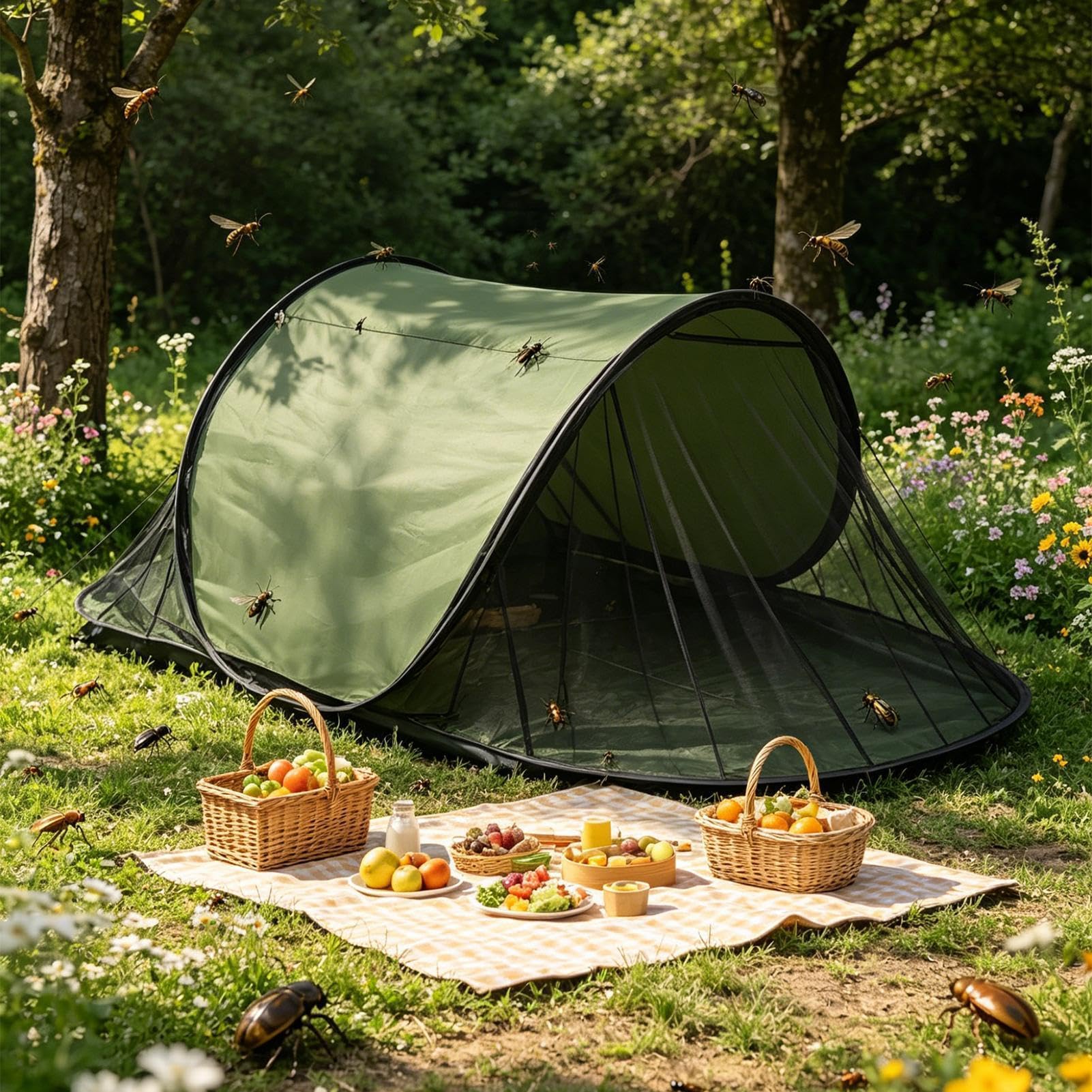 Gazebo con zanzariera pop-up, pieghevole, portatile, da campeggio, a forma di barca