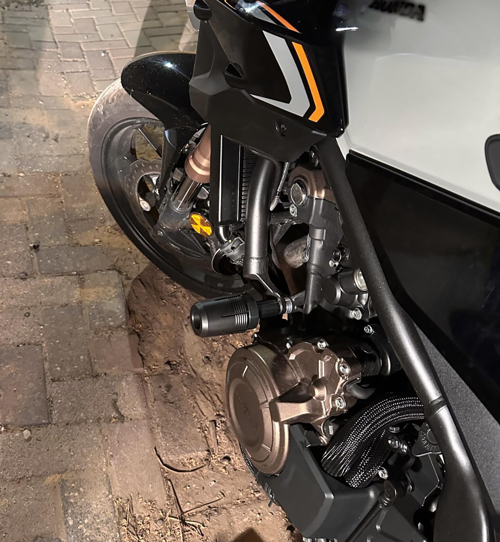 Motorrad Sturzpads kompatibel mit CB500F CB500X CB 500F 500X 2013-2024 NX500 NX400 CB500 Hornet 500 2024-2026 Rahmen Schieber Sturzschutz Crashpads Protektoren Schwarz