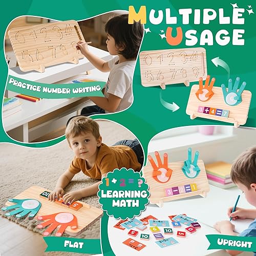 Miniatura 2 de Juguetes de aprendizaje preescolar para niños pequeños de 2 a 4 años, manipuladores educativos de matemáticas, bloques de conteo de números para