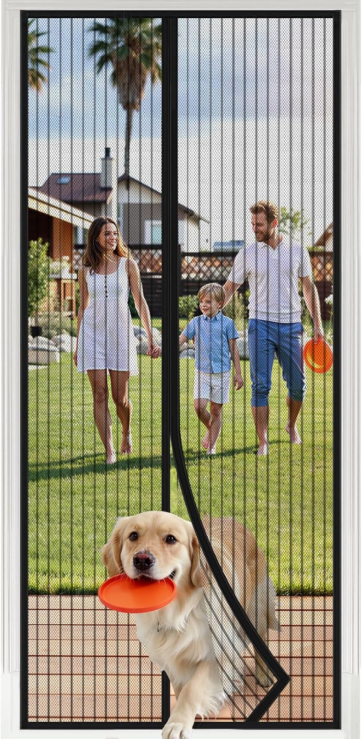 TasticTotes Magnetic Screen Door Mesh with Magnetic Closure, 36" x 80"
