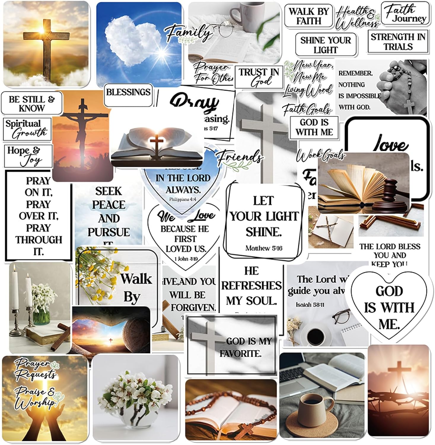 Christian Prayer Board Supplies - 113 Pcs White Bible Verse Kit