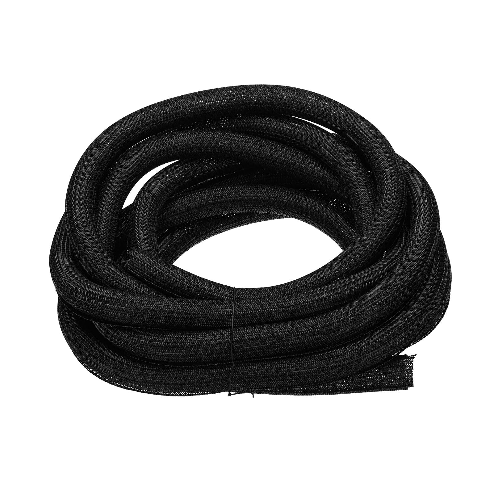 QUARKZMAN Funda Trenzada para Cables con Abertura 1-1/2" 25 Pies Negro