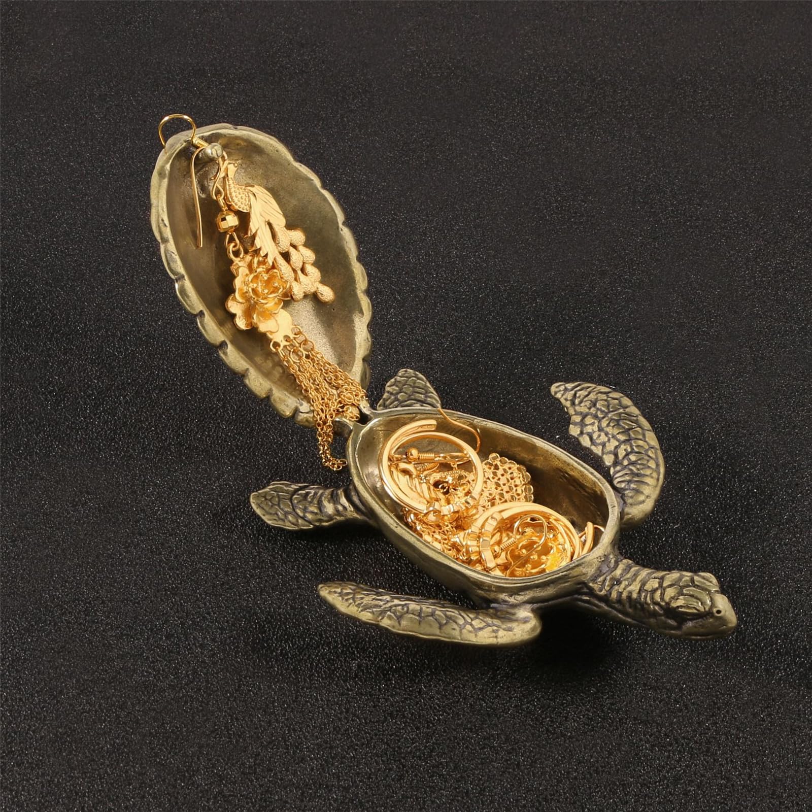 Soporte decorativo para joyas en forma de con espacioso contenedor de almacenamiento interior para anillos y pendientes Vitrina de joyería ornamental