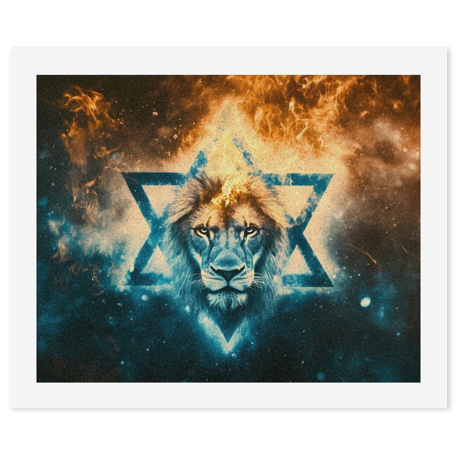 Malen nach Zahlen, Motiv: israelische Flagge mit Löwe, Malen-nach-Zahlen-Set für Erwachsene, Anfänger, bunt, DIY, einfaches Malen für Zuhause, Wanddekoration