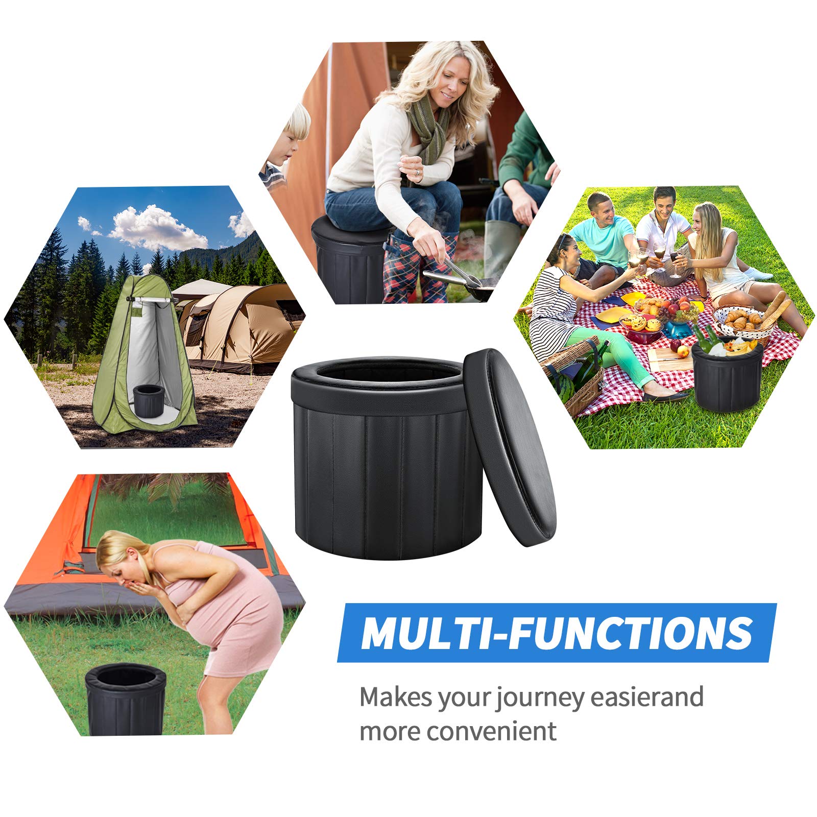 Portable Toilet Camping Gear Toilet,Portable Folding Toilet Travel Toilet Car Toilet Bucket