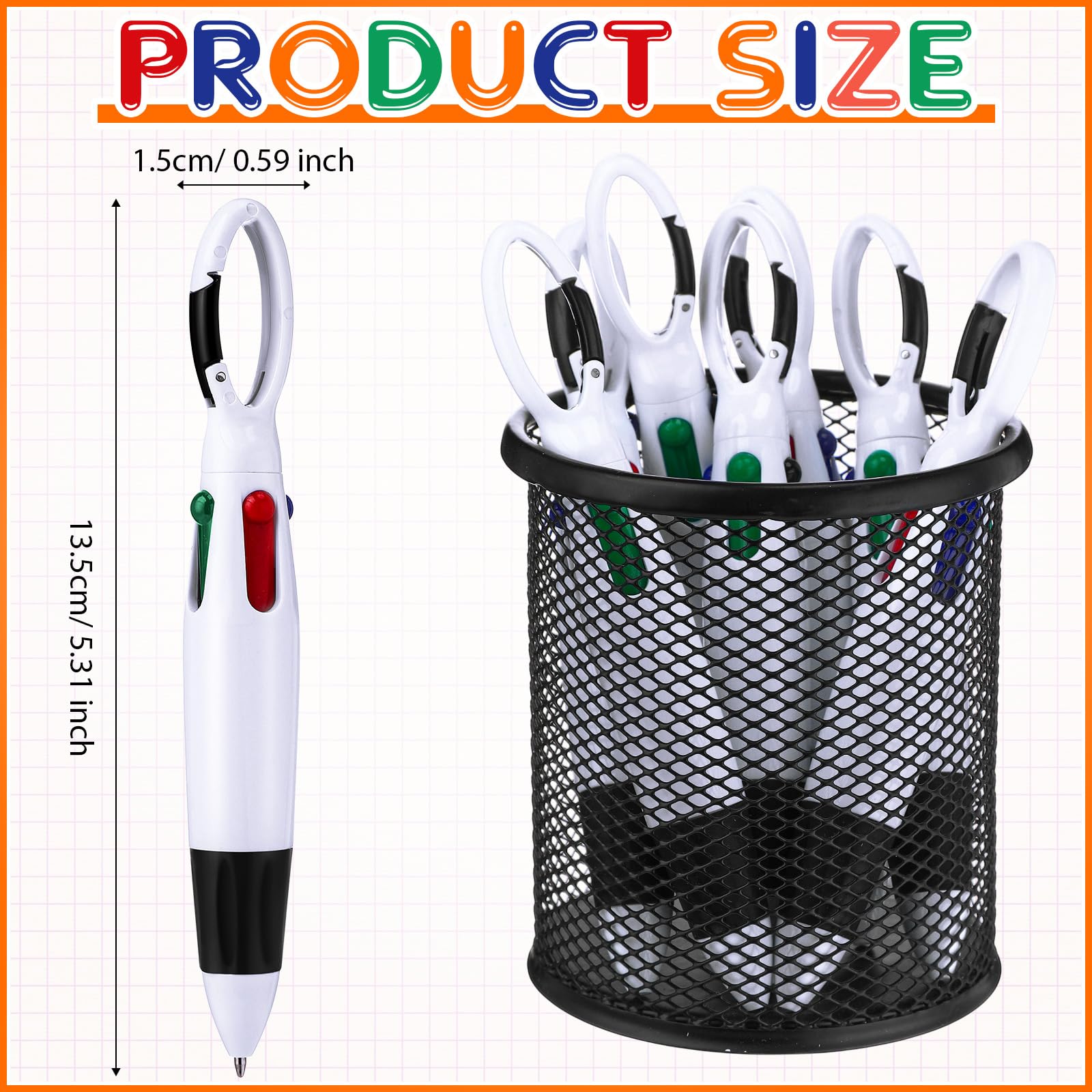 Sayglossy 50 bolígrafos retráctiles 4 en 1 con hebilla en la parte superior, pequeños bolígrafos multicolor para suministros de oficina escolar, estudiantes, enfermeras, regalo