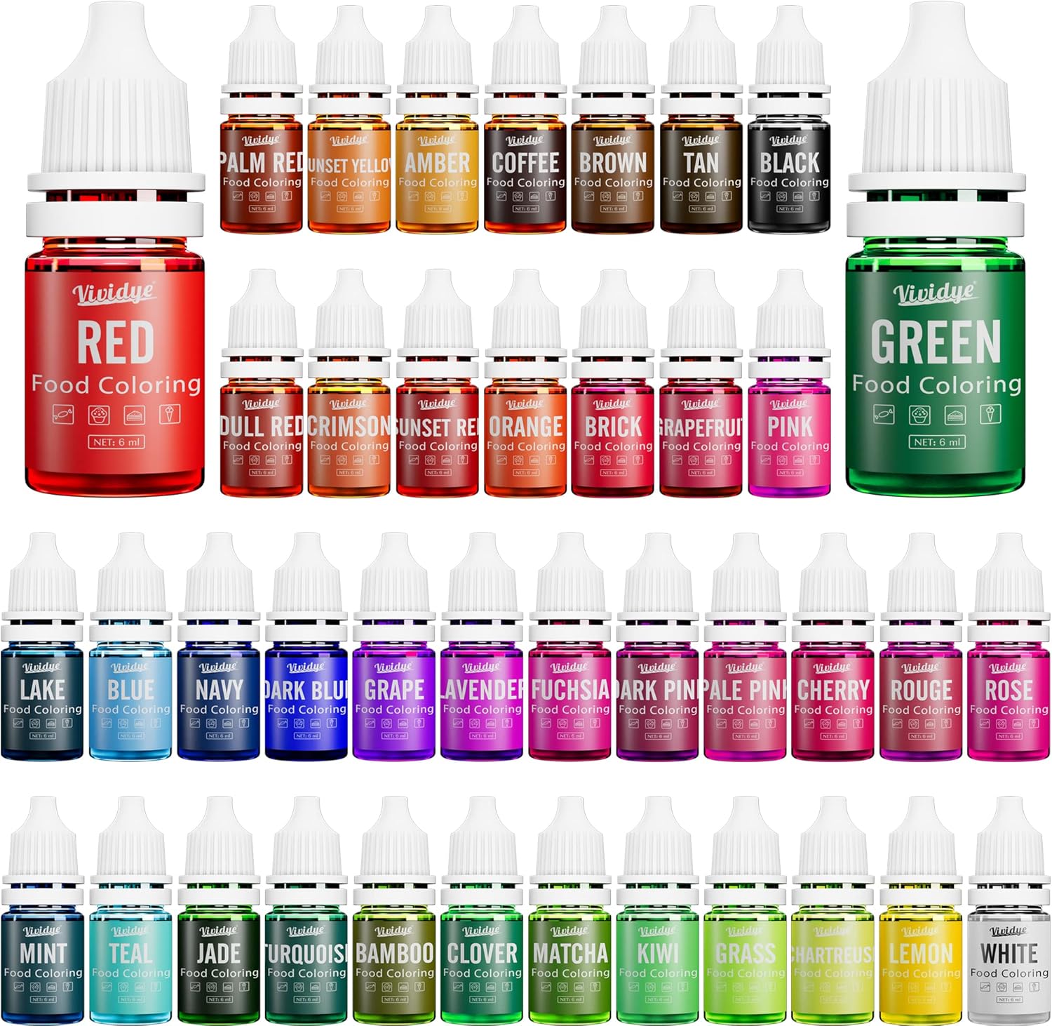 Food Colouring Set - 40 Vivid Colours Food Colouring Set for Baking ...