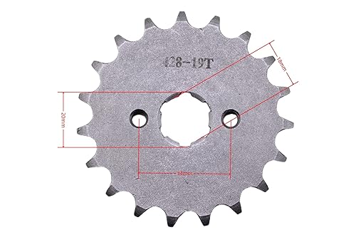 Vista 2 de Piñón delantero para motocicleta 428 para motocross de 50 cc, 70 cc, 90 cc, 110 cc, 125 cc, 140 cc, 160 cc, motocross, mini bicicleta, TaoTao