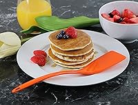 Vista 3 de Reston Lloyd - Espátula giratoria para sartenes antiadherentes, resistente al calor, sin BPA, con mango ergonómico, 11 pulgadas, color naranja