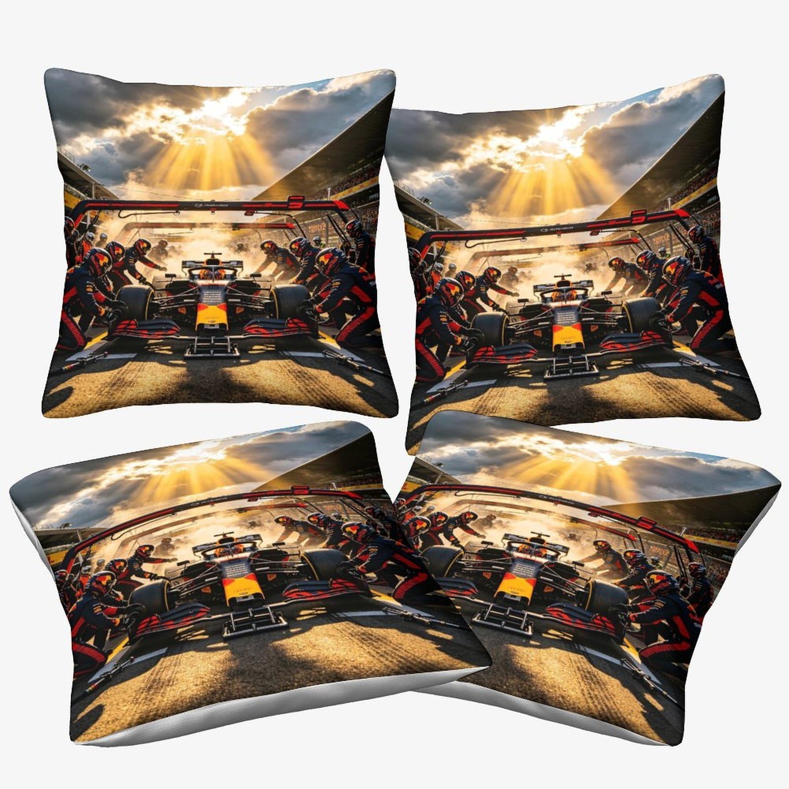 Dafufbw Formulaa Racing-5 Formulaa Racing Throw Pillow Cover 45X45cm, 4Pcs, Rectangle Pillow Cases Home Decorative Microfiber Pit Stop Cushion Cover For Bed Sofa