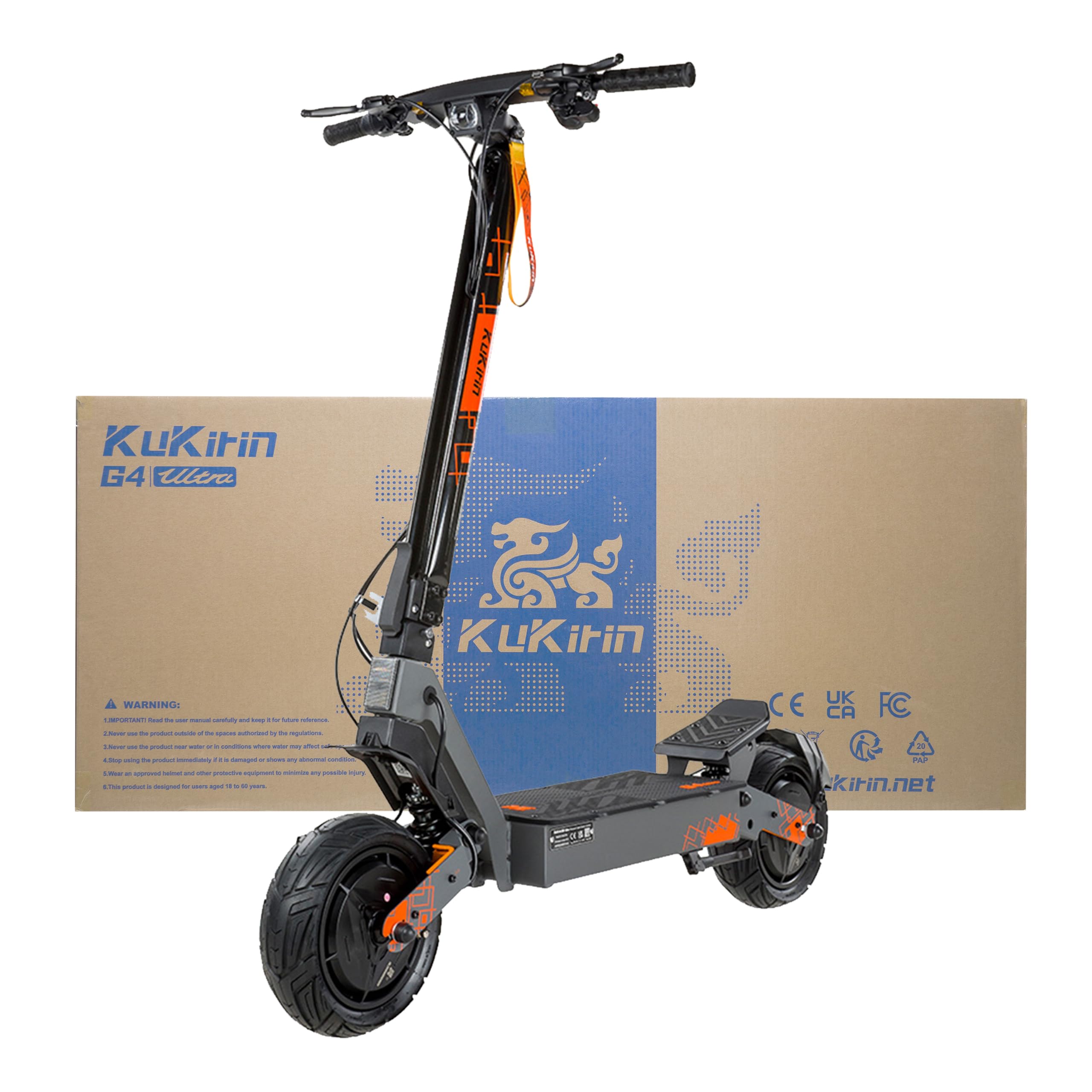 Monopattino Elettrico KuKirin G4 Ultra per Adulti, Pneumatici Vuoti da 11 Pollici, Batteria 60V 20AH, Monopattino Pieghevole per Tutti i Terreni, Velocità Massima 25km/h, per Spostamenti Urbani