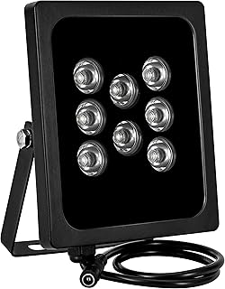 EVERSECU IR Illuminator 90 Degree Wide Angle 8-LEDs IR Infrared Light for Security Cameras, Waterproof Outdoor IR Light for CCTV IP Camera