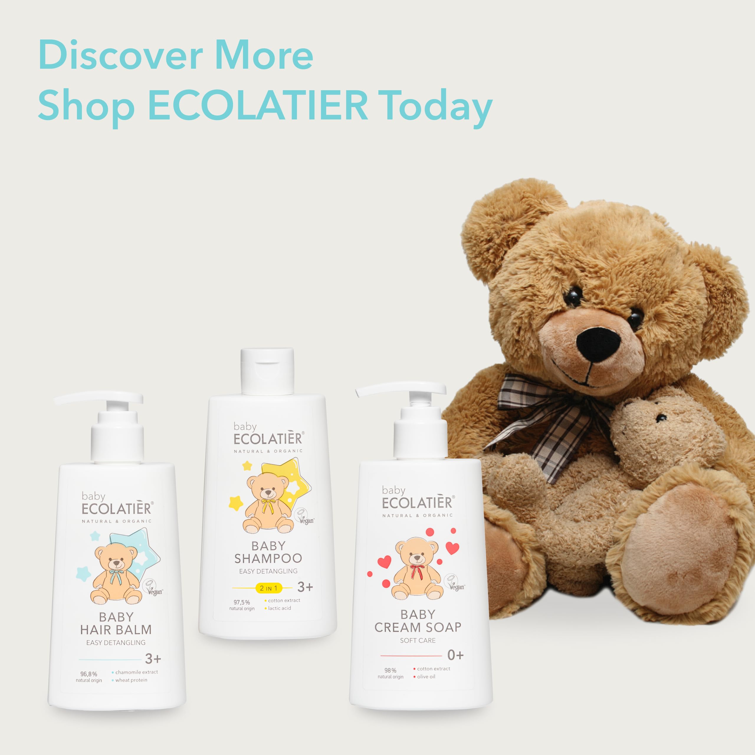 ECOLATIER Baume nourrissant pour cheveux bébé 250 ml camomille protéines de blé 96,8% naturel végétalien