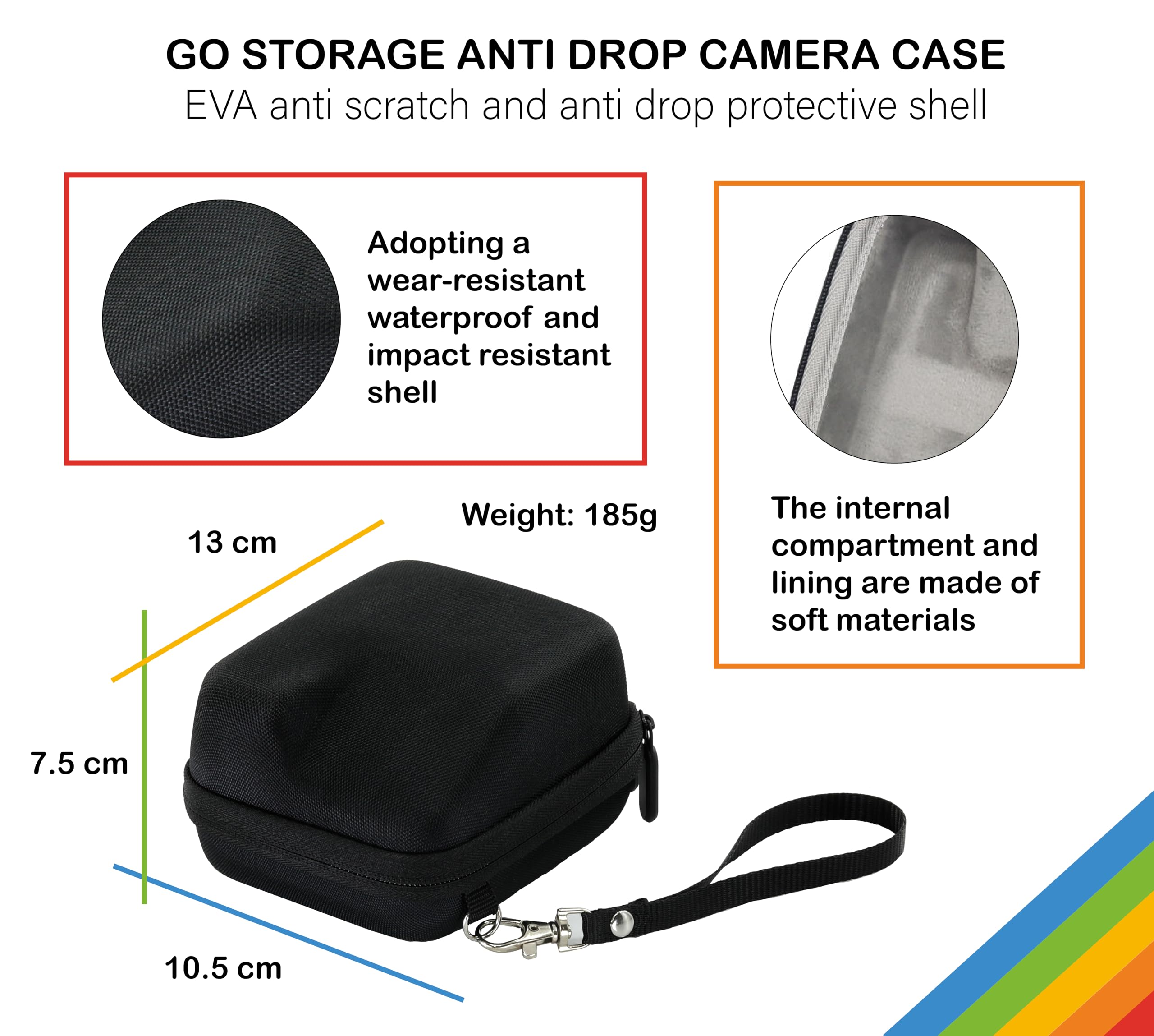 Polaroid Mini appareil photo instantané Go Generation 2 (noir) livré avec film couleur Polaroid GO Lot de 2, étui de transport rigide, chiffon de nettoyage d'objectif