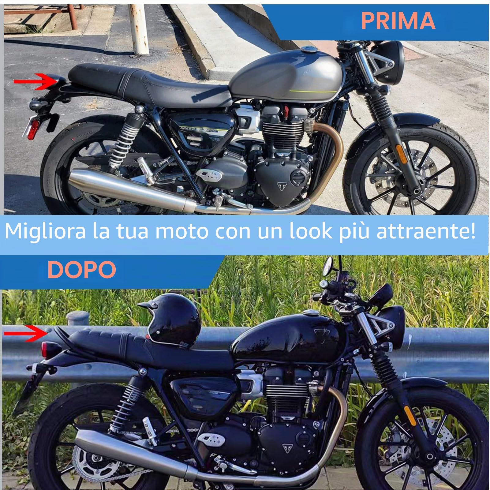 Maniglie per barra di sostegno per sedile posteriore passeggero, maniglia per bracciolo del sedile, portapacchi adatto per Street Twin 900 2016-2023 Speed ​​Twin 900 Accessori 2023-2024