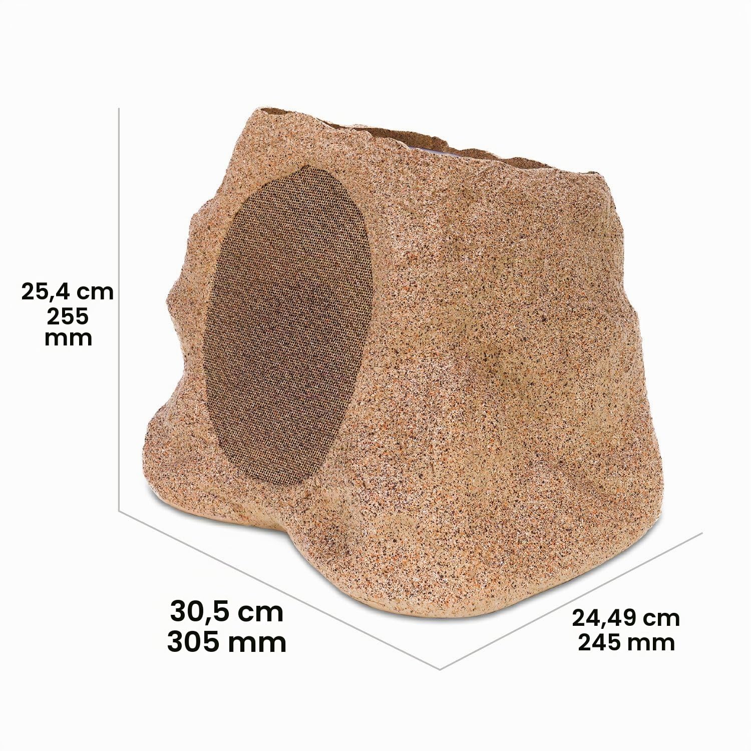 VICTROLA Rock Speaker Connect Stone – Altavoz inalámbrico para Exteriores con Bluetooth 5.3, 22 Horas de autonomía, Carga Solar, Conecta hasta 20 Altavoces Tipo Roca, Resistente al Agua y Polvo IP65