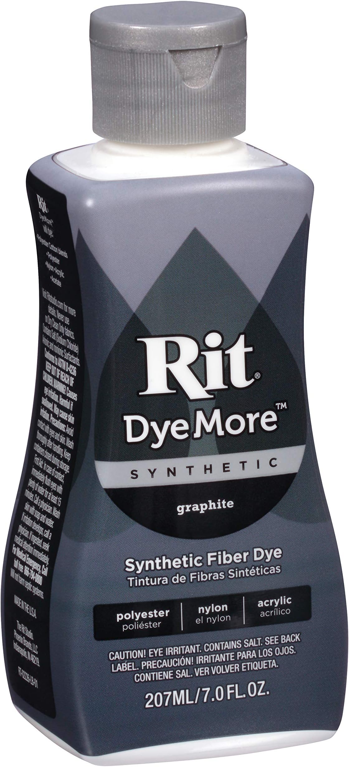 Rit DyeMore Liquid Fabric Dye for Synthetic Fabrics 207ml - 13 Colours (Graphite)
