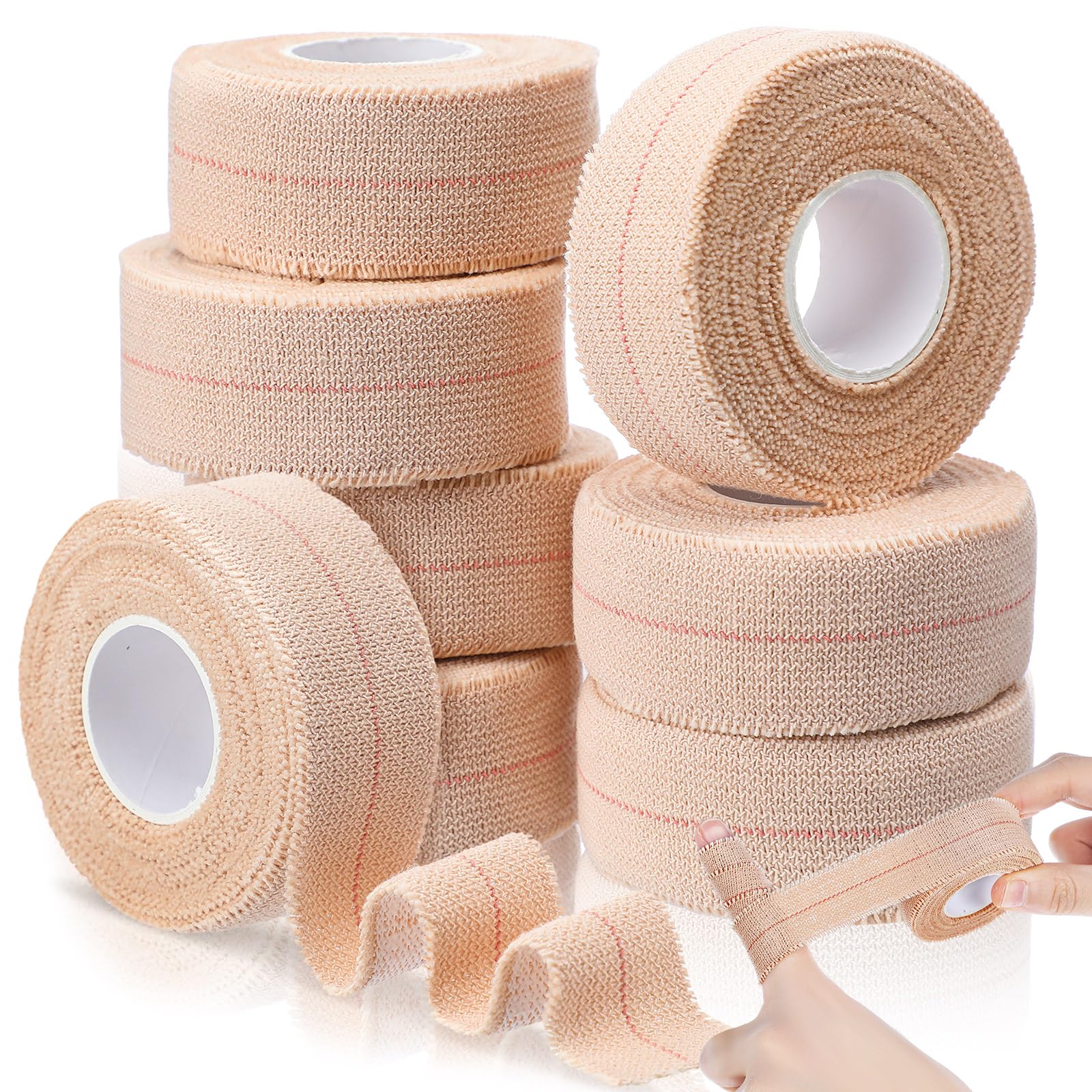 Tondiamo 8 Rolls Elastic Tape Adhesive Elastic Tape Self Adhesive Bandages Wrap Flexible Stretch Bandages Athletic Sports Skin