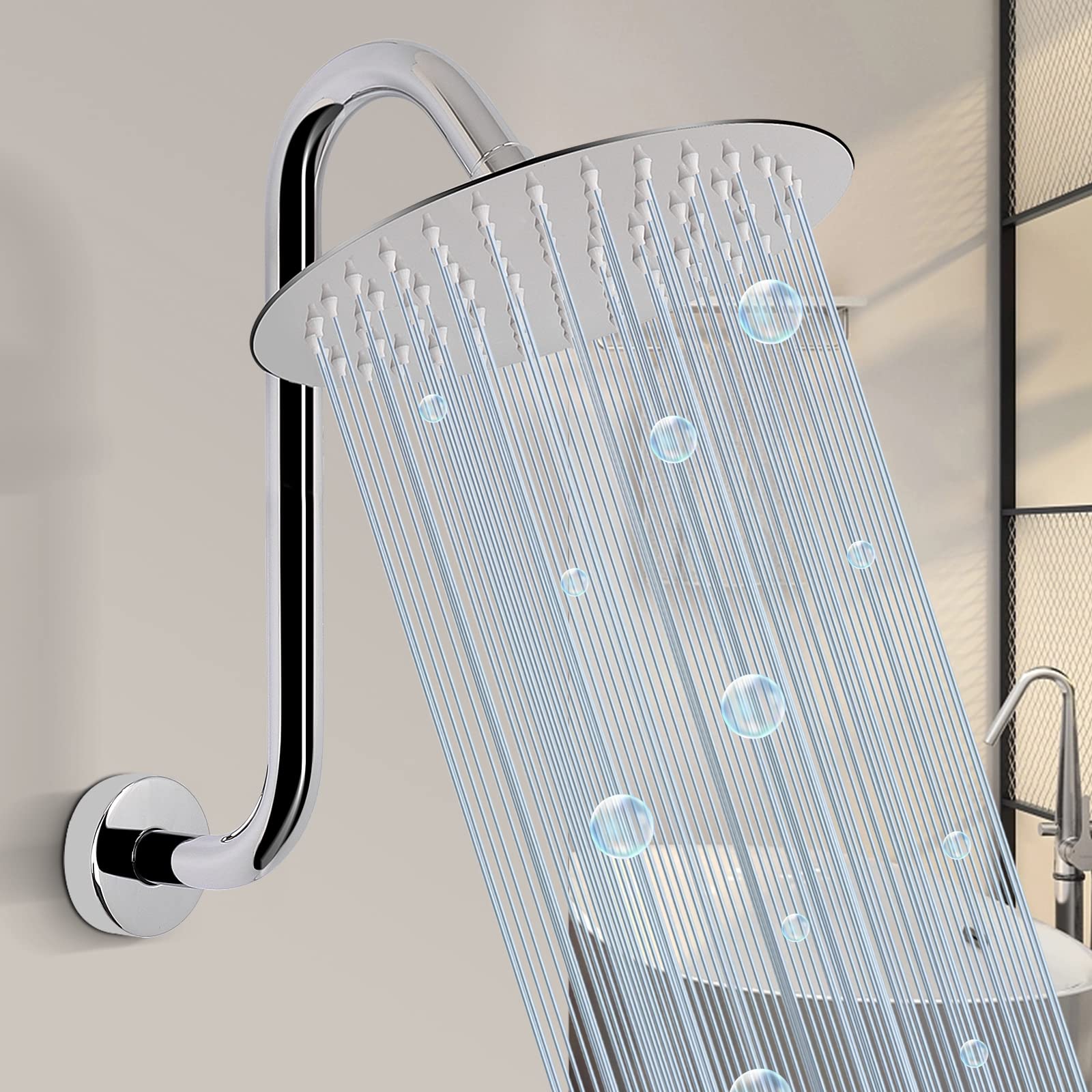 Snapklik.com : HarJue S Shaped Shower Arm, High Rise Shower Head ...