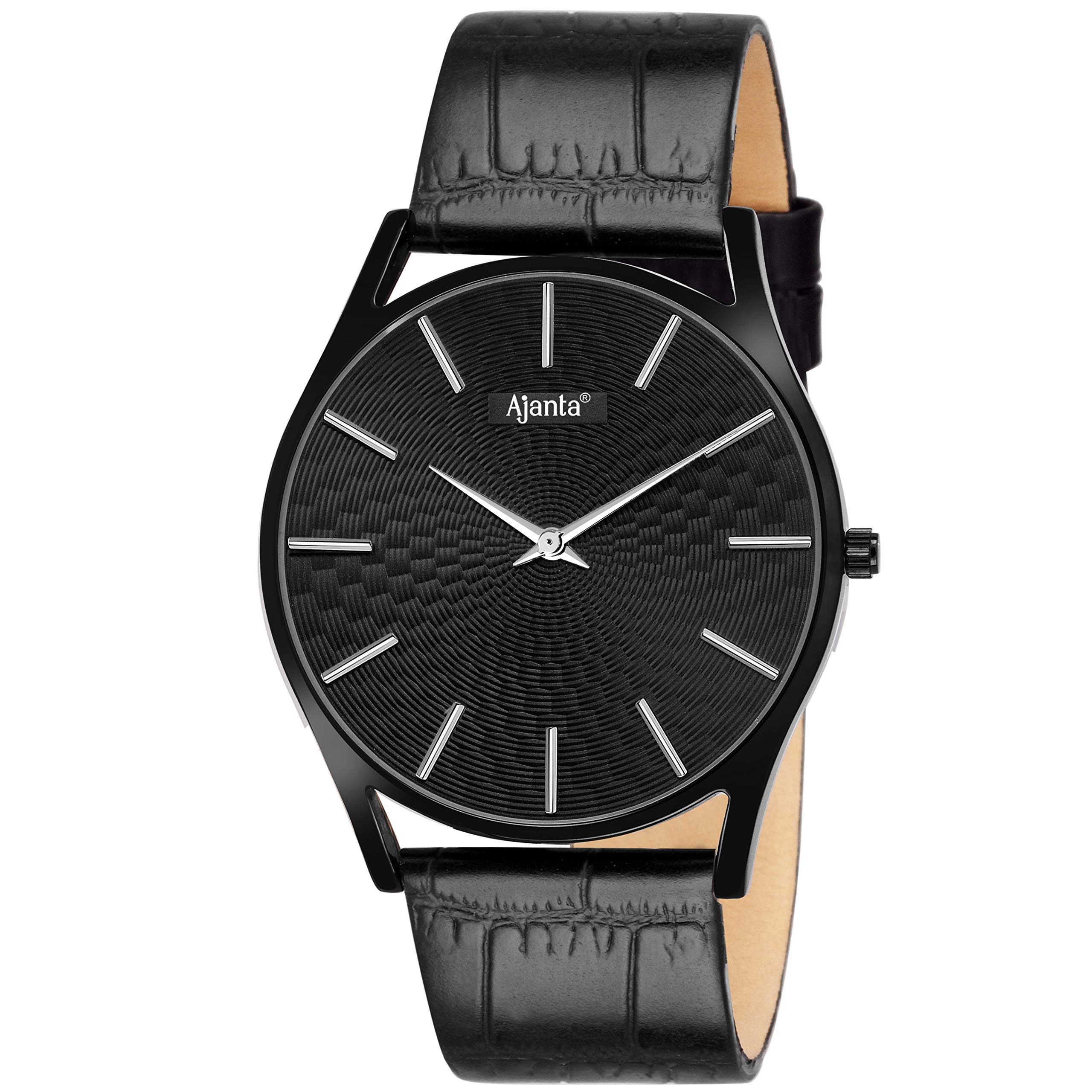 Ajantas Black Dial Slim Black Leather Belt AWC102-4-BLS-B-BL (B07RSRTCM3) Amazon Price History, Amazon Price Tracker
