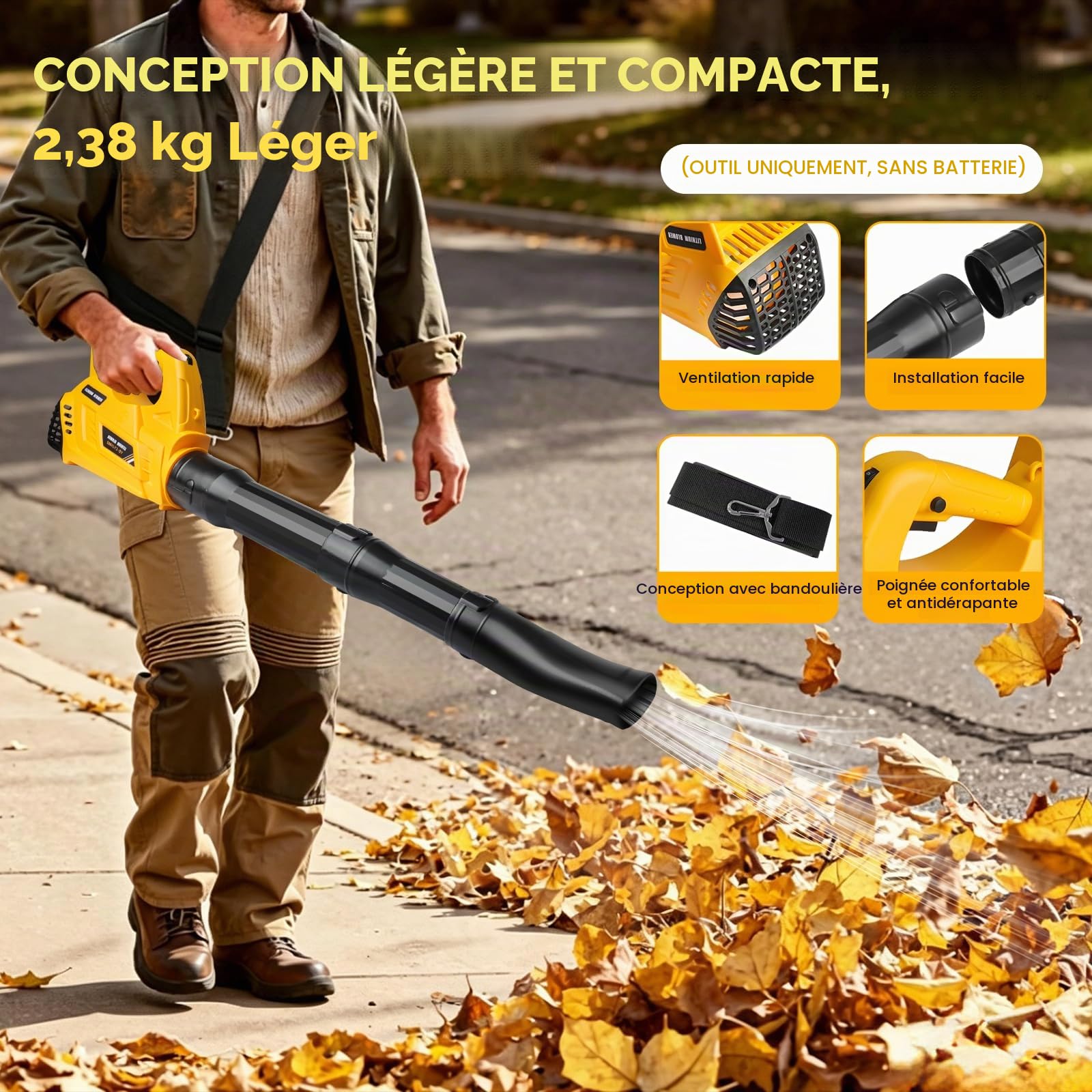 Souffleur De Feuilles sans Fil pour Batterie DeWalt 18V DCB184 DCB180